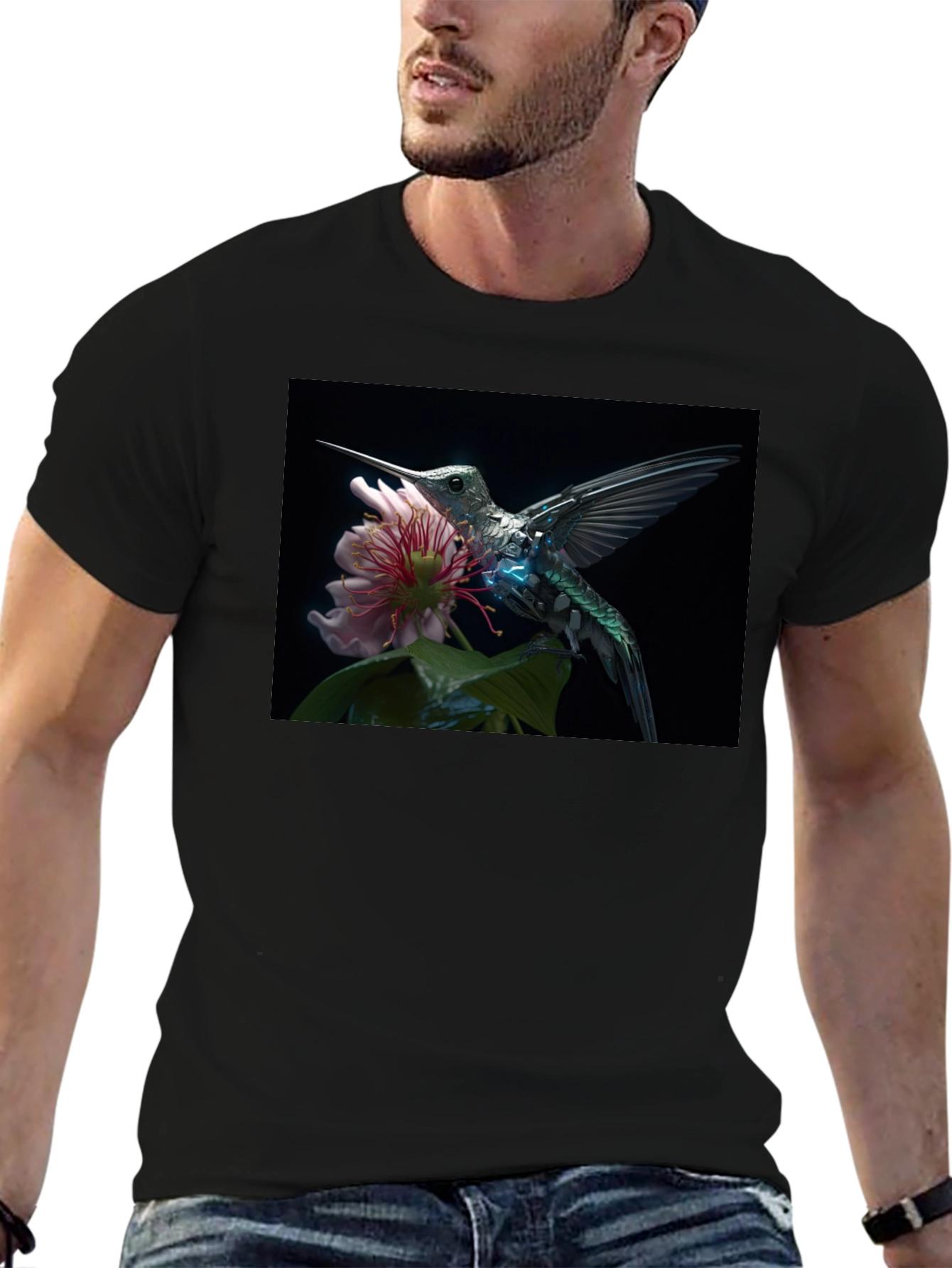 Hummingbird Floral Graphic T-Shirt