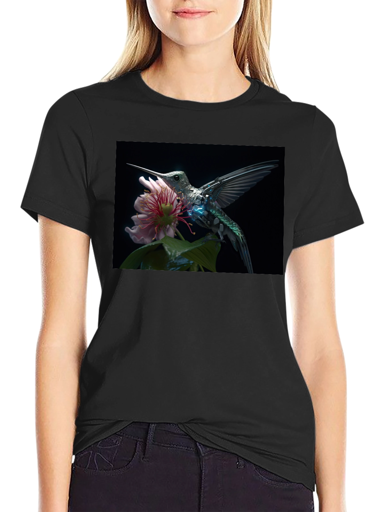 Hummingbird Floral Graphic T-Shirt