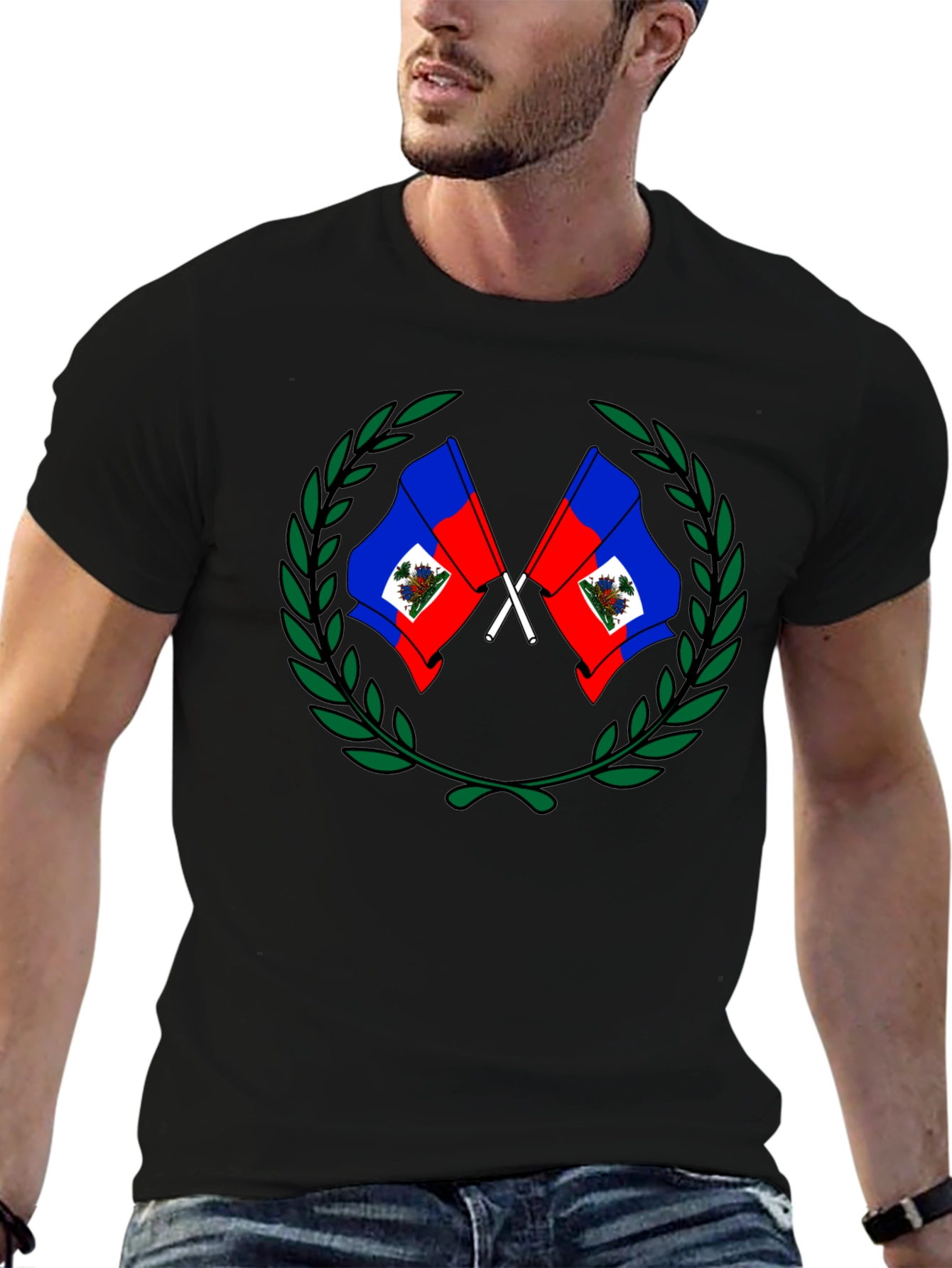 Haiti Flag Crest Graphic T-Shirt