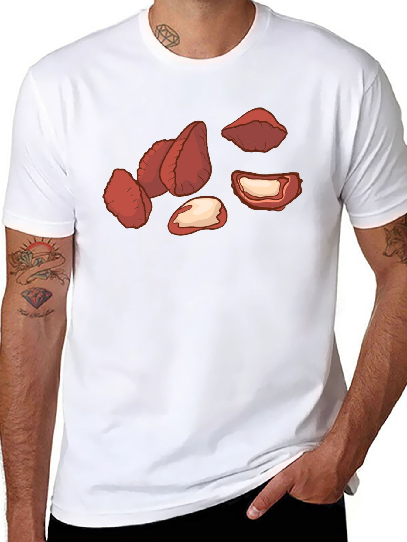 Brazil Nut Graphic Tee - Black Cotton Casual T-Shirt