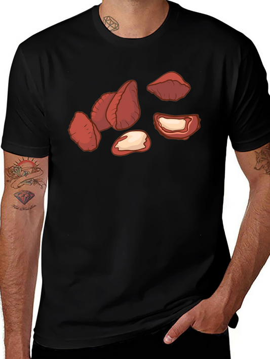 Brazil Nut Graphic Tee - Black Cotton Casual T-Shirt