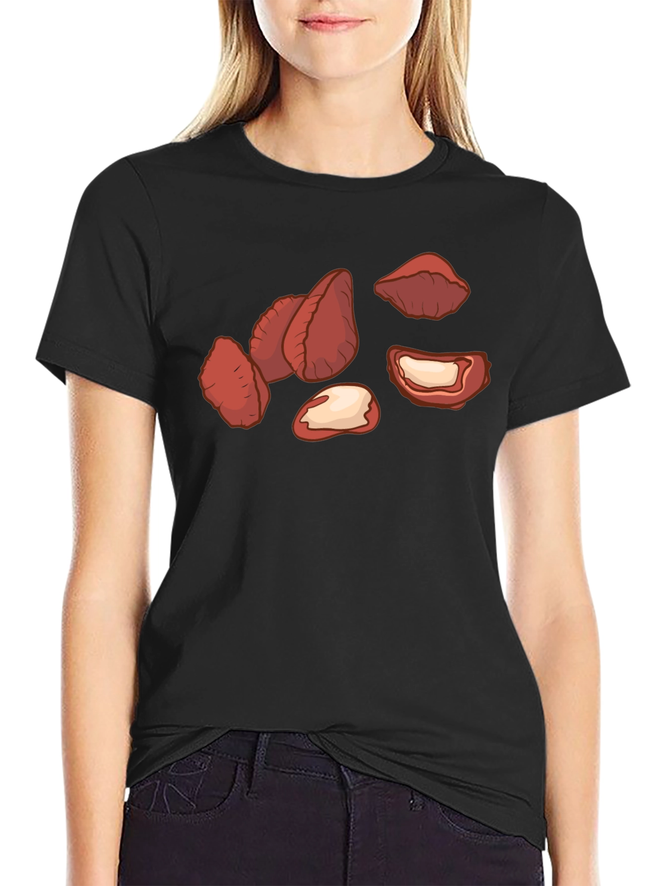 Brazil Nut Graphic Tee - Black Cotton Casual T-Shirt