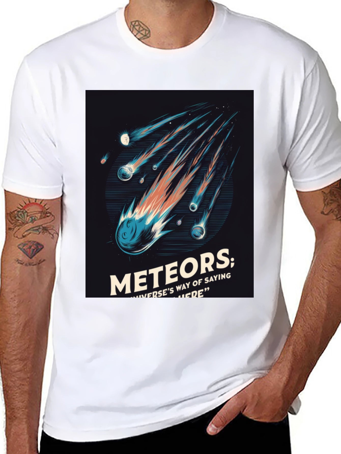 Meteor Shower Graphic Tee - Space Lover T-Shirt