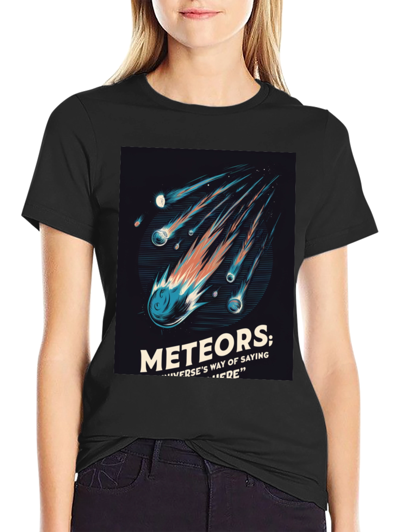 Meteor Shower Graphic Tee - Space Lover T-Shirt
