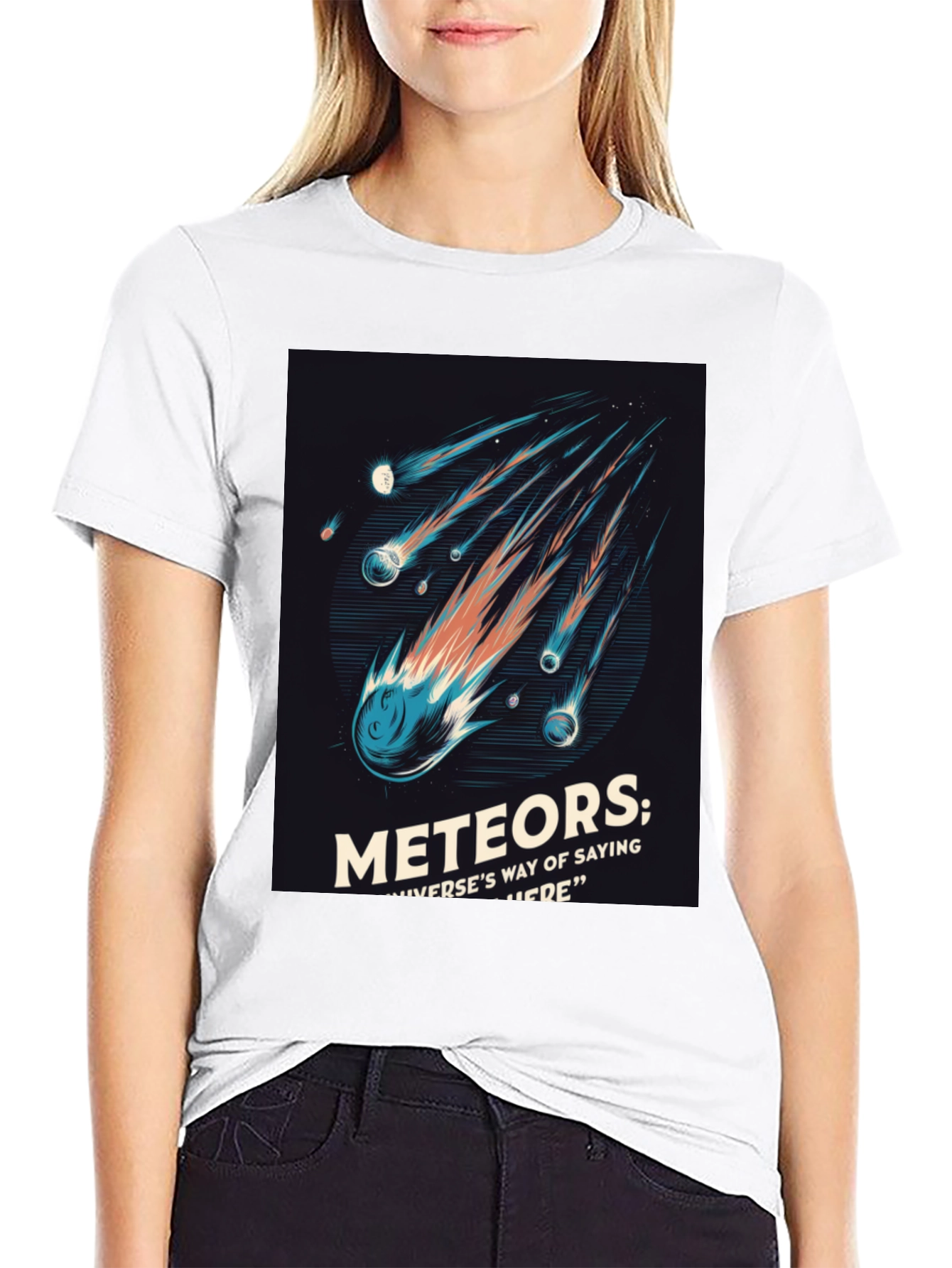 Meteor Shower Graphic Tee - Space Lover T-Shirt