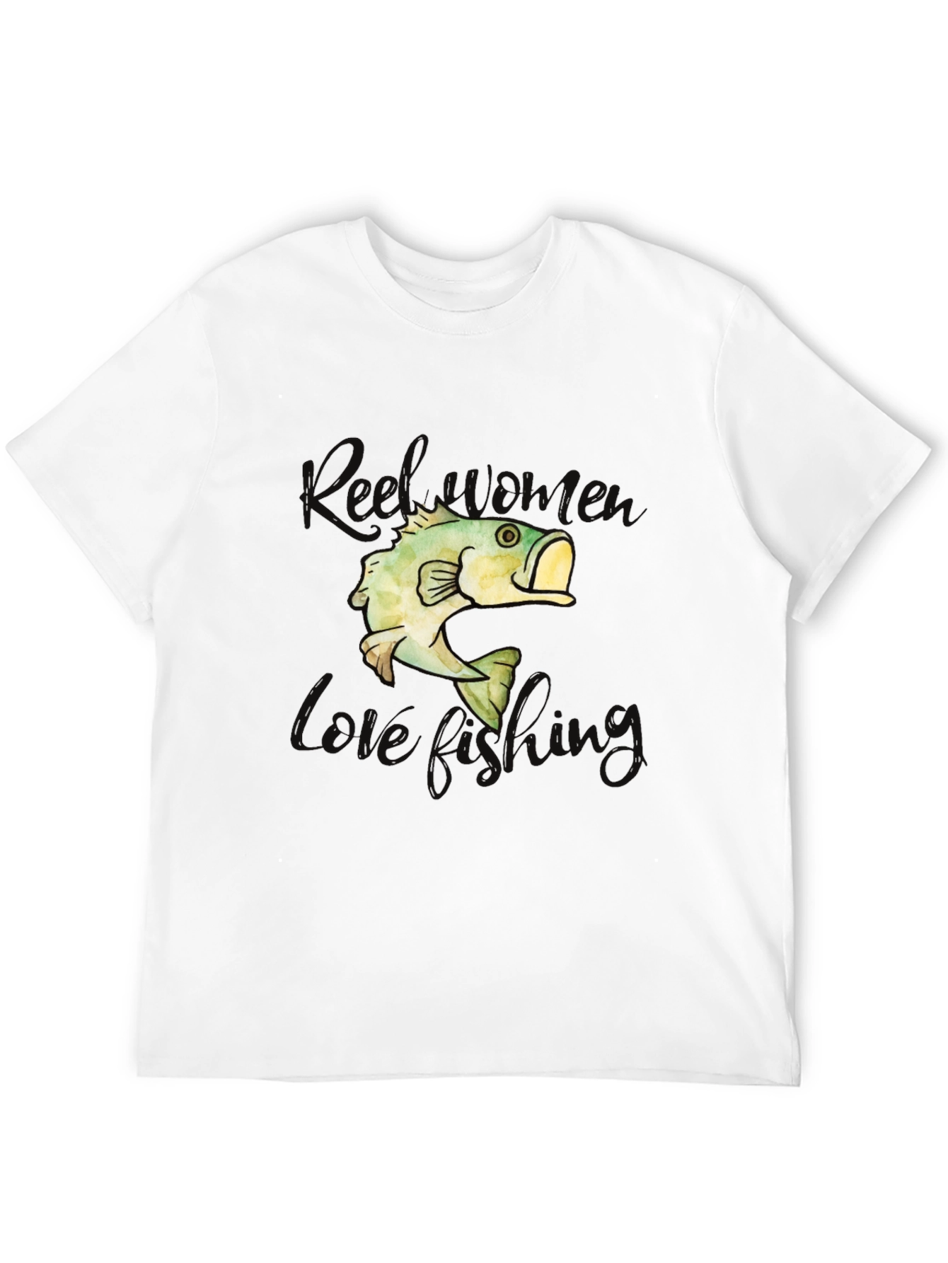 Reel Women Love Fishing Black T-Shirt