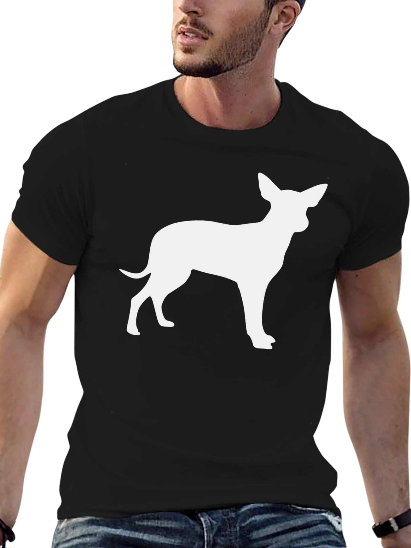 Chihuahua Silhouette Black T-Shirt