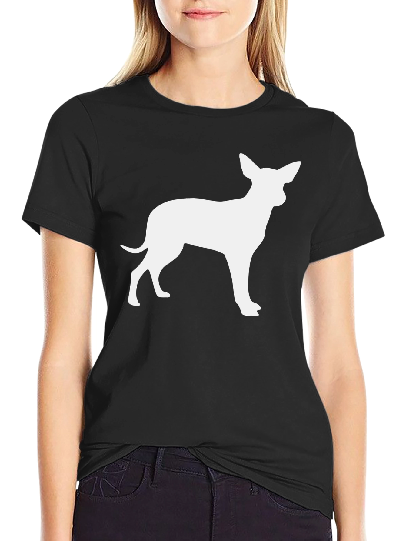 Chihuahua Silhouette Black T-Shirt