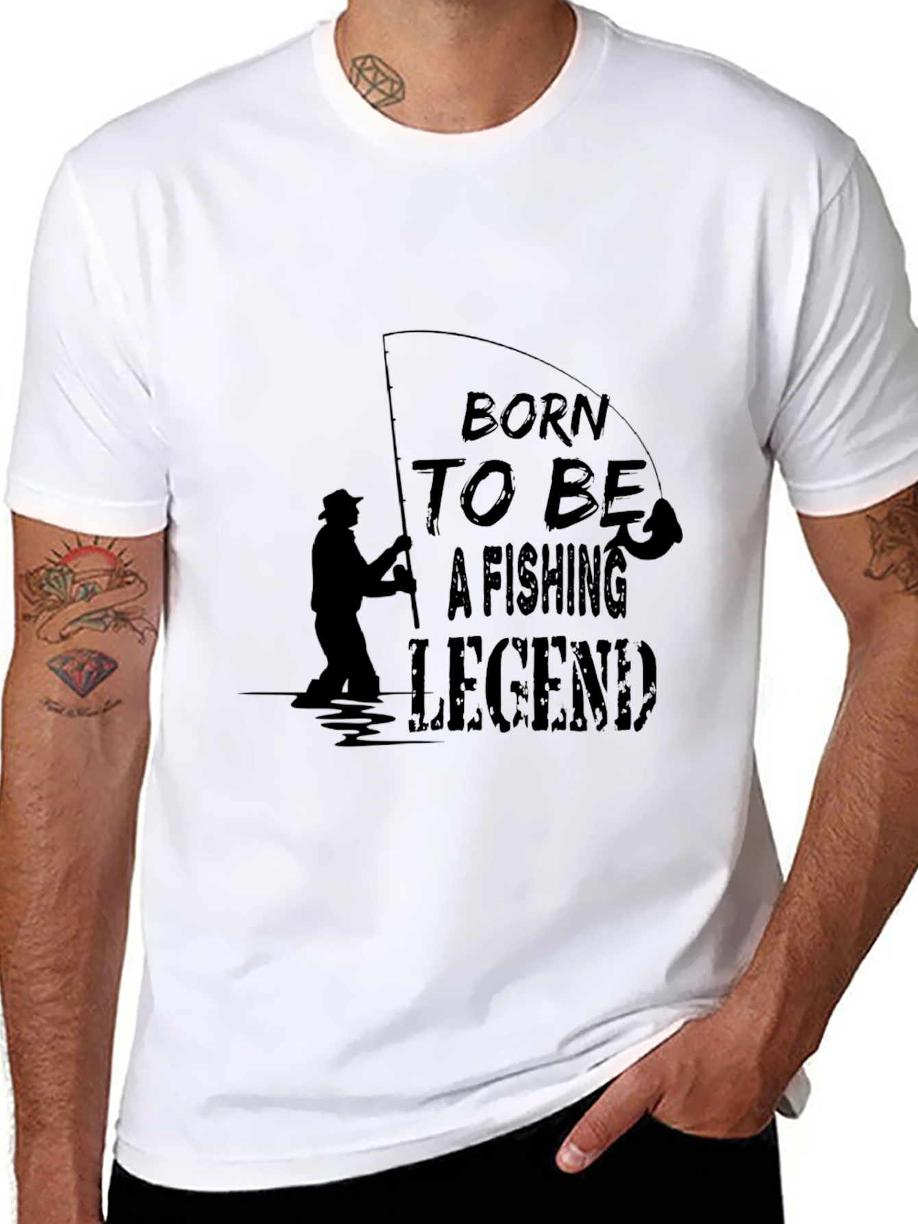 Born to Be a Fishing Legend Black T-Shirt