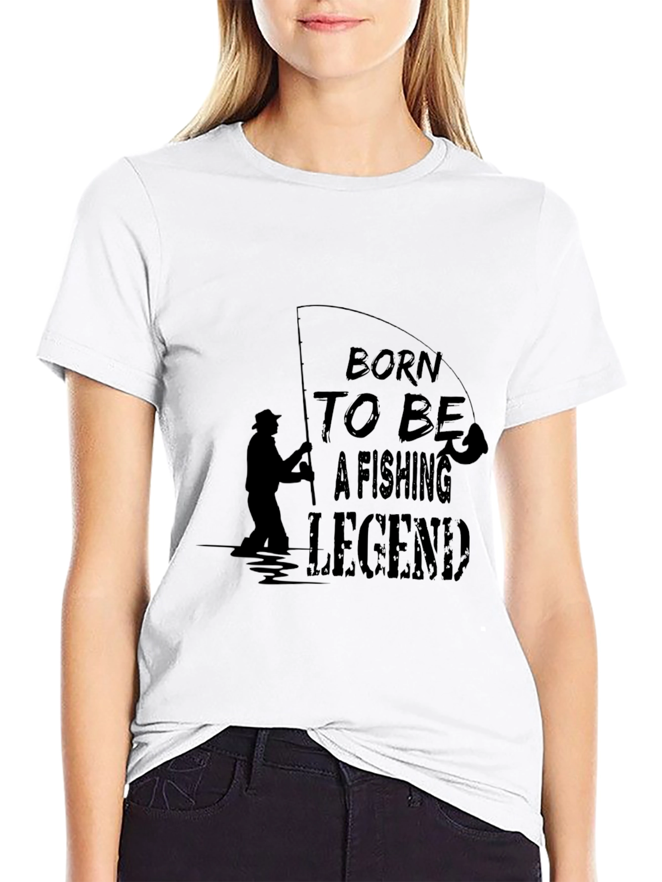 Born to Be a Fishing Legend Black T-Shirt