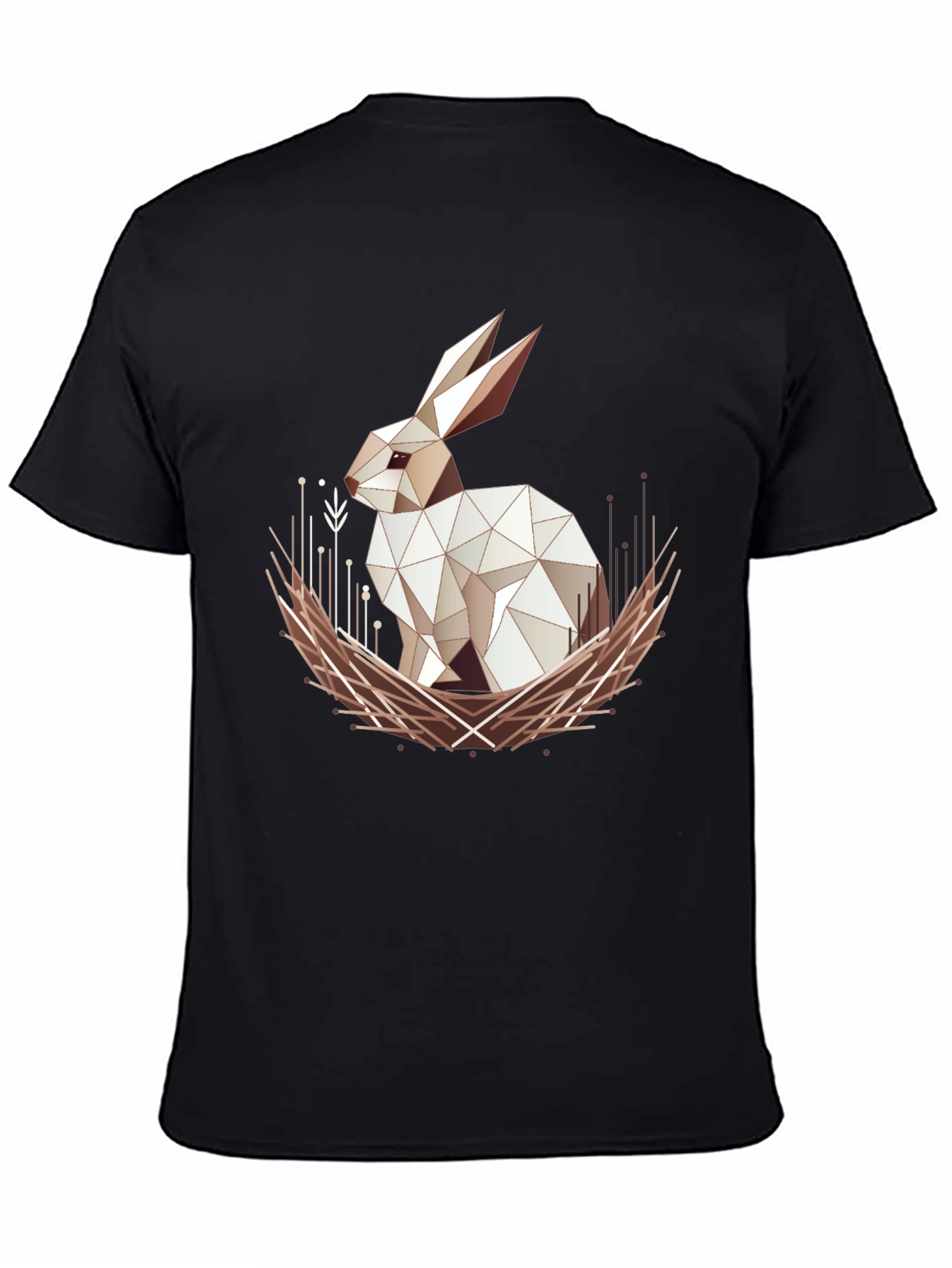 Geometric Rabbit Graphic Tee - Modern Style