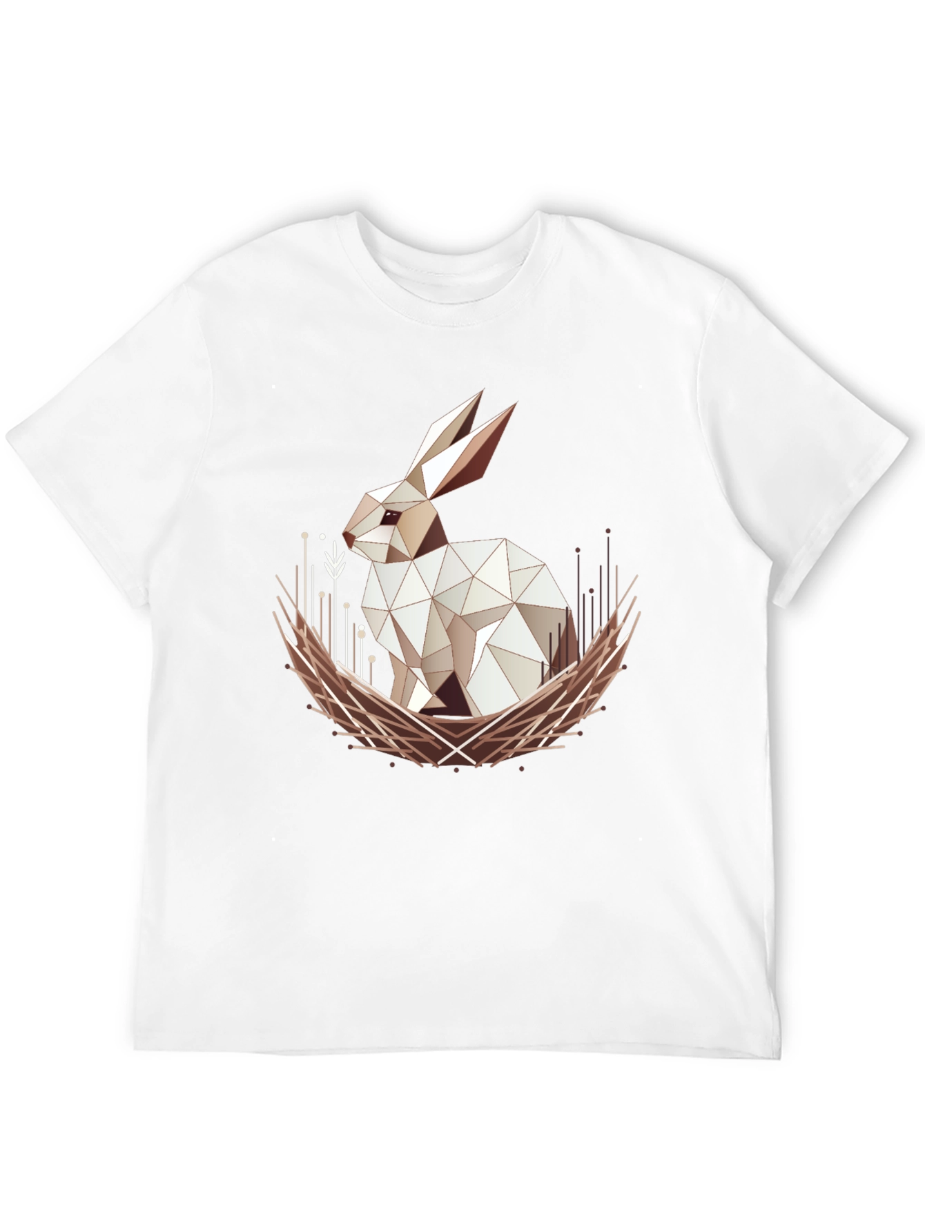 Geometric Rabbit Graphic Tee - Modern Style