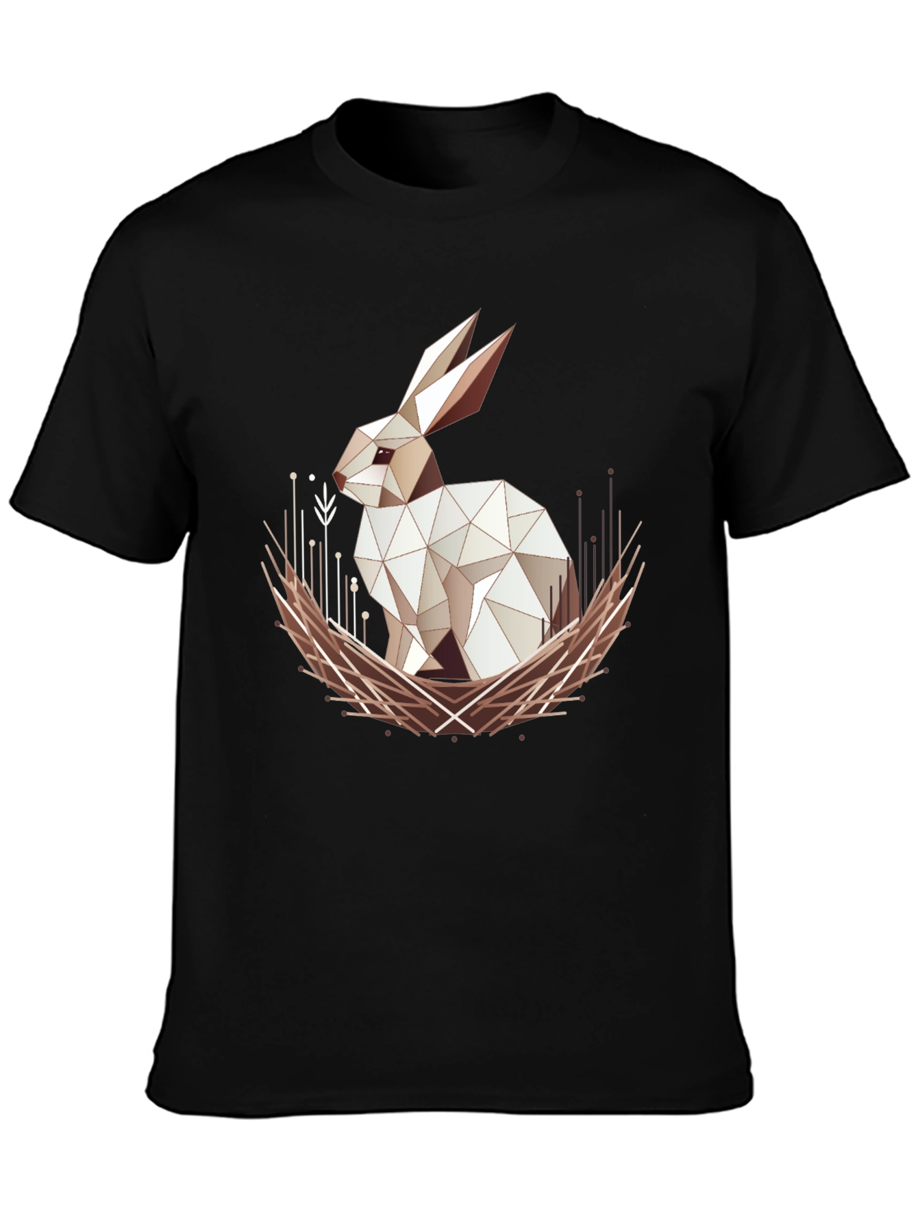 Geometric Rabbit Graphic Tee - Modern Style