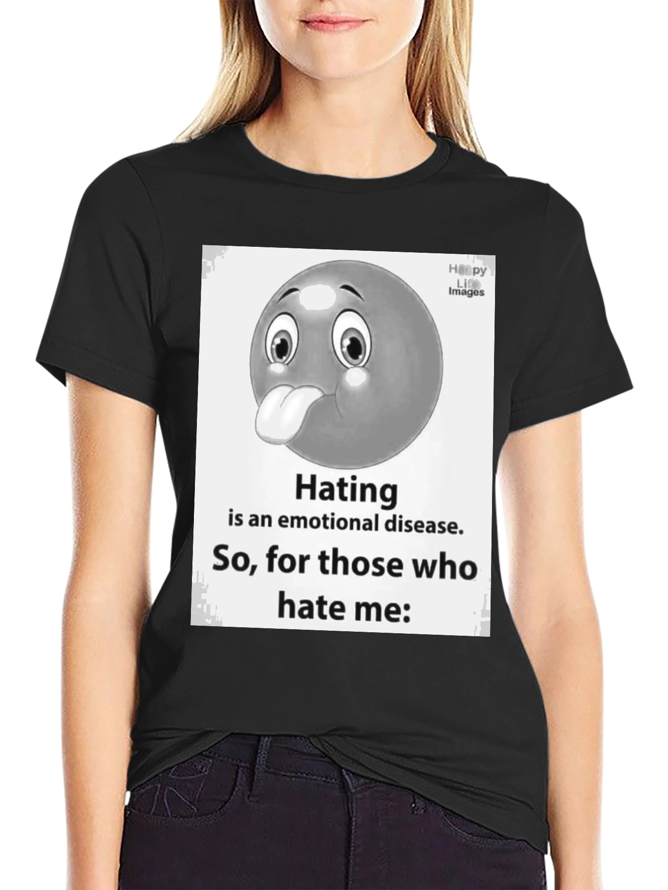 Emotional Statement Graphic Tee - Black