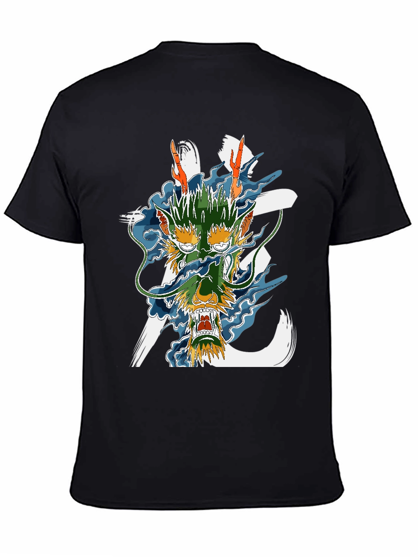 Dragon Graphic Print Black T-Shirt