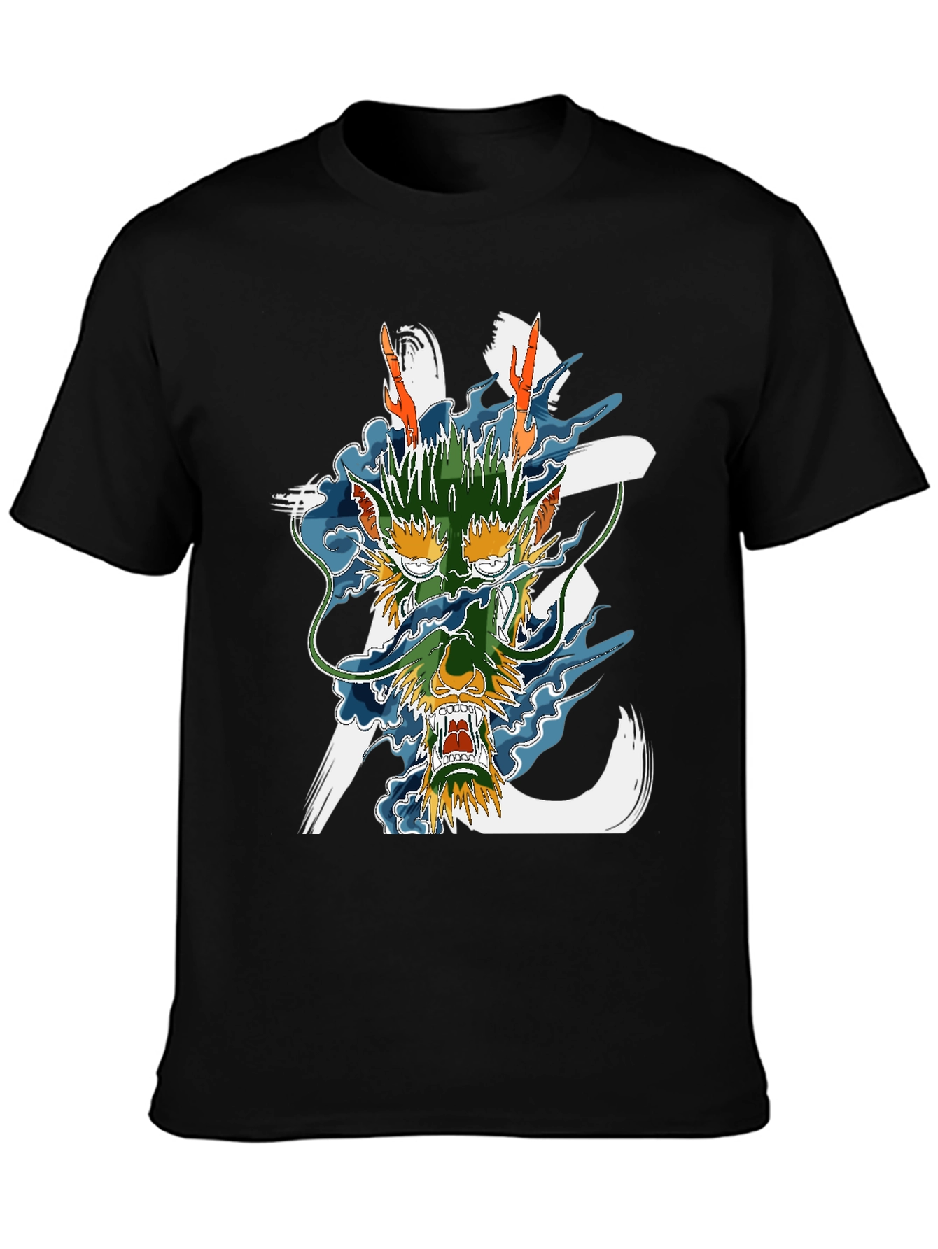 Dragon Graphic Print Black T-Shirt