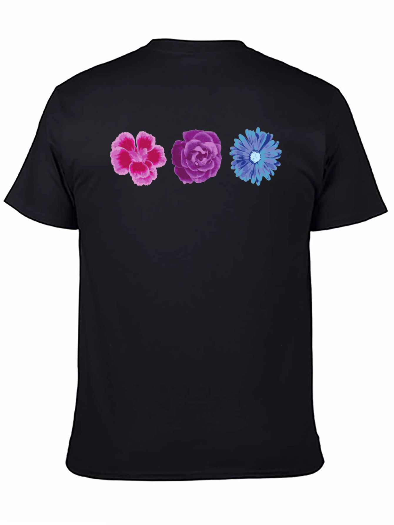 Floral T-Shirt - Pink Purple and Blue Flowers