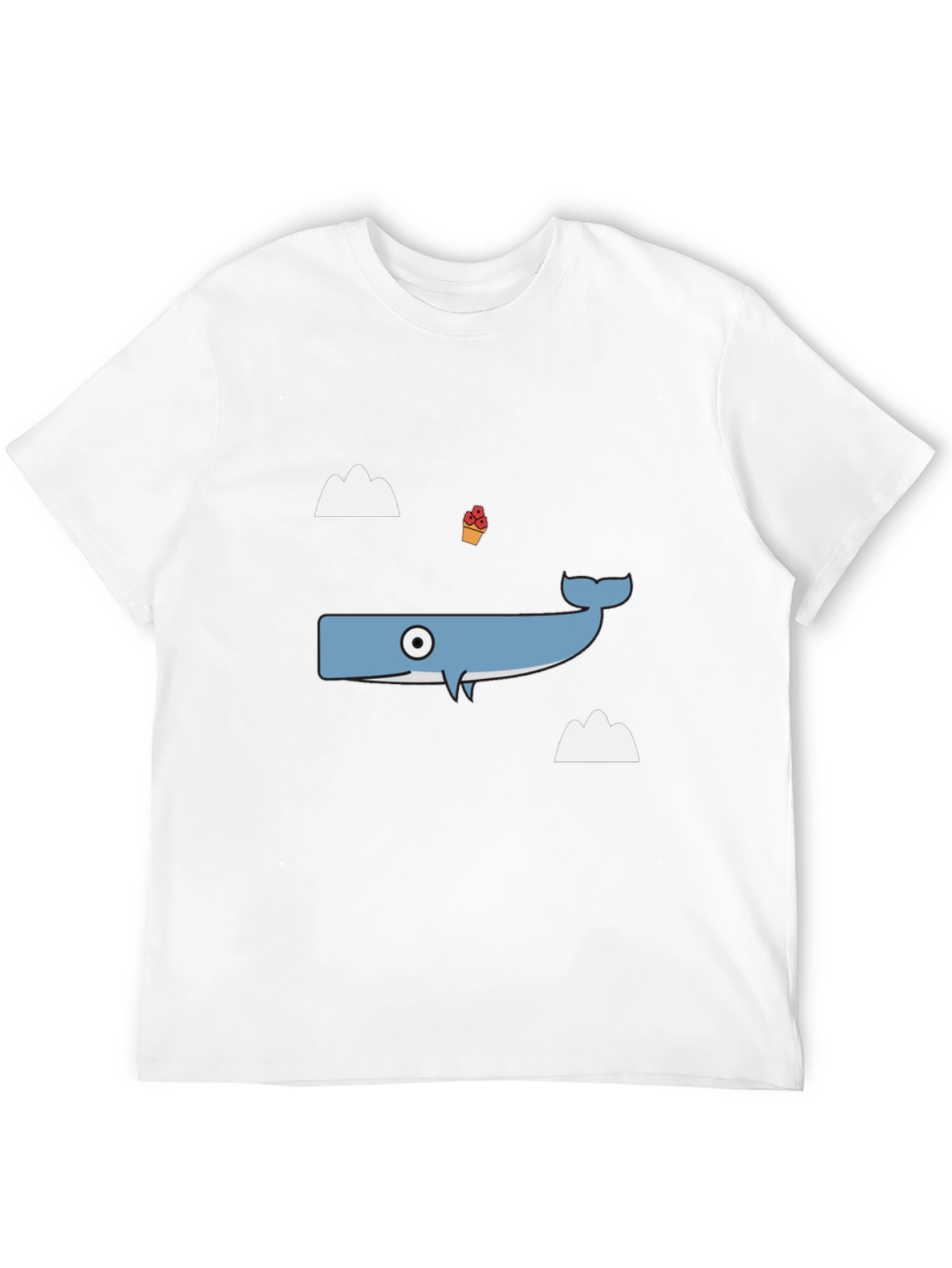 Whimsical Whale Graphic Tee - Black Cotton
