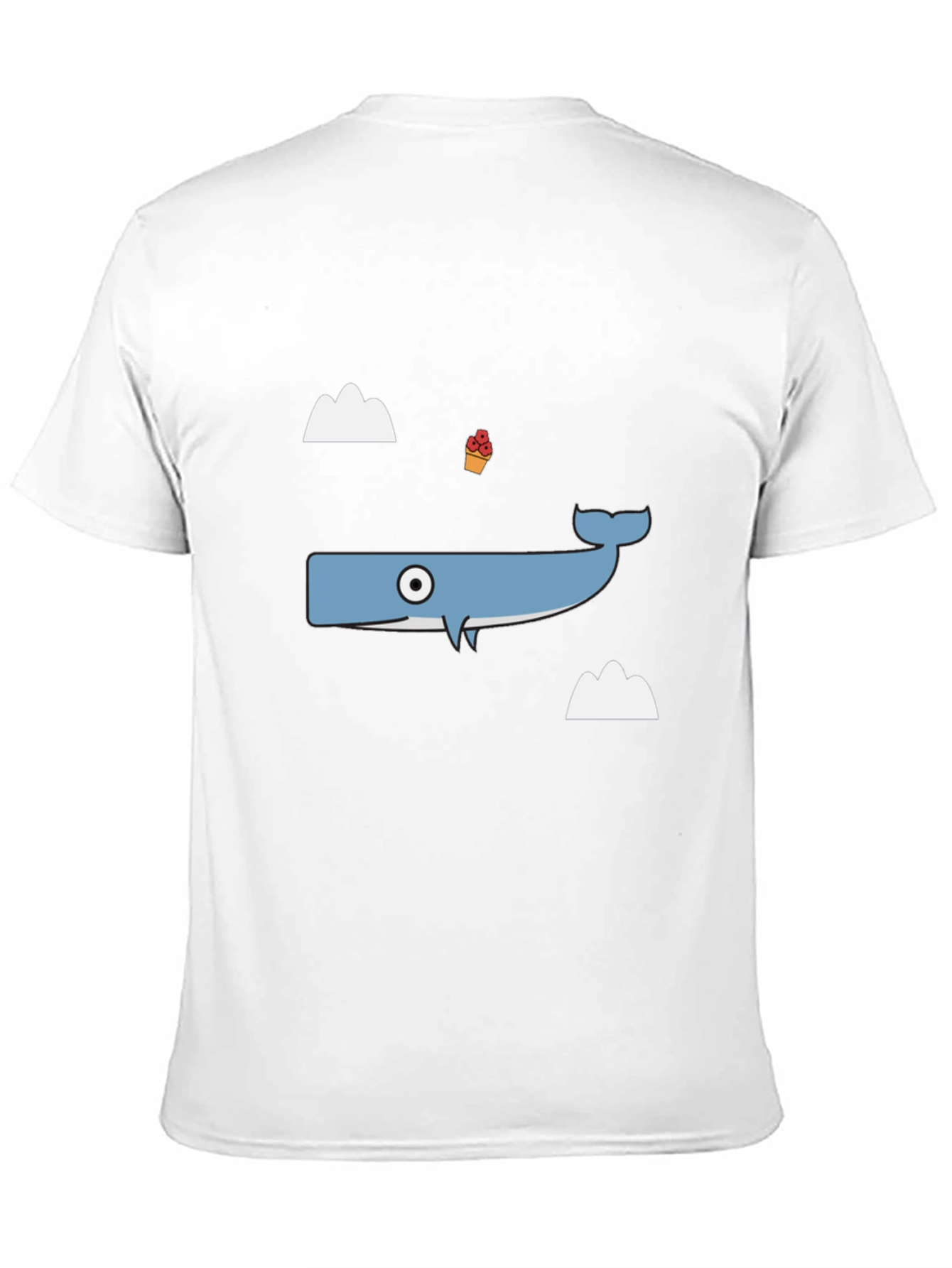 Whimsical Whale Graphic Tee - Black Cotton