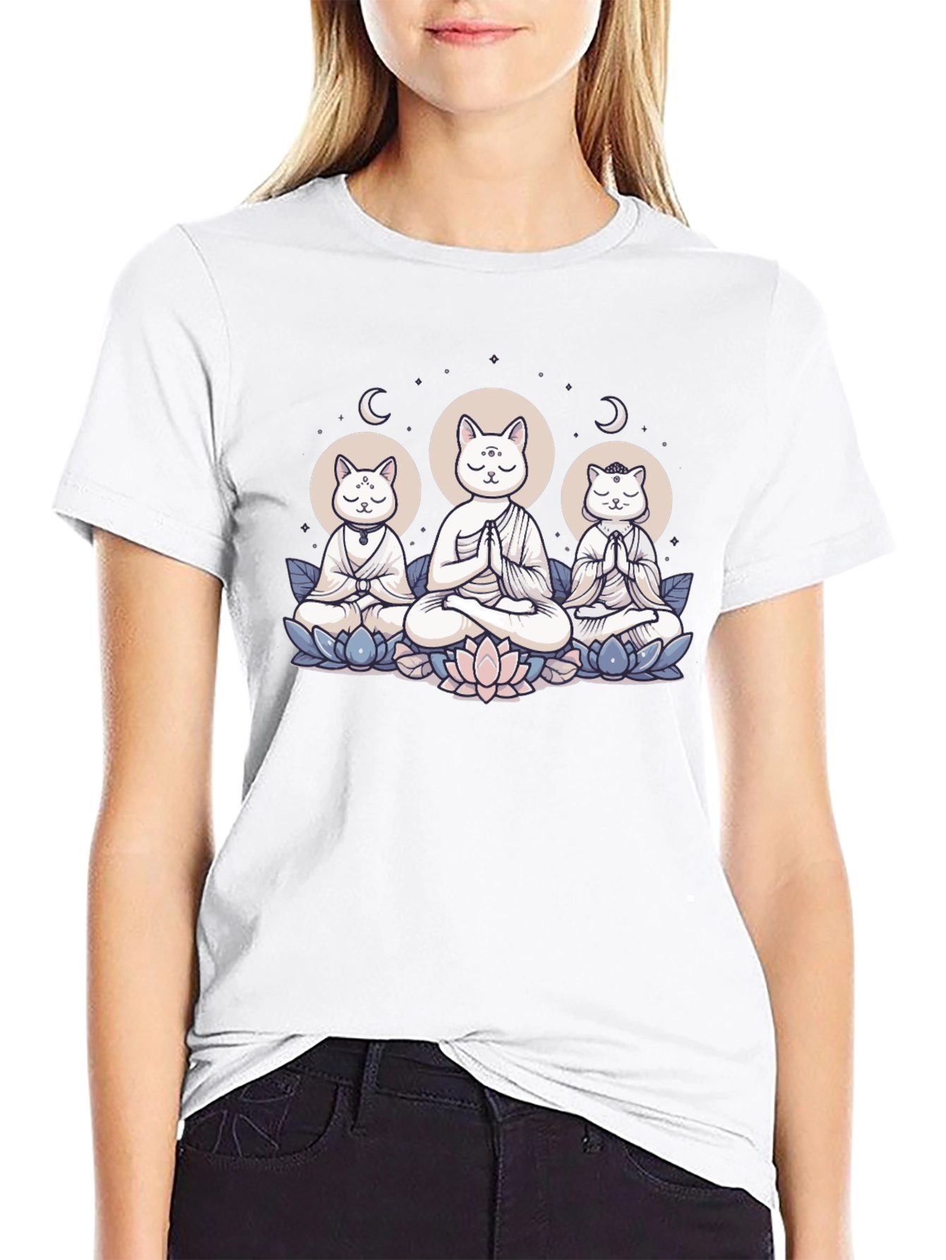 Meditating Cats T-Shirt - Zen Vibes