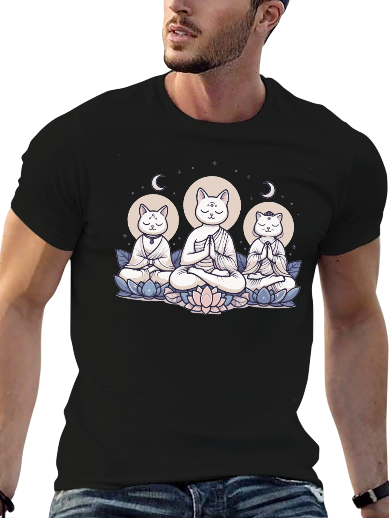 Meditating Cats T-Shirt - Zen Vibes