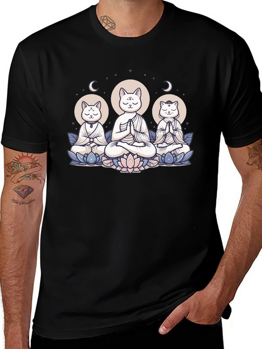 Meditating Cats T-Shirt - Zen Vibes