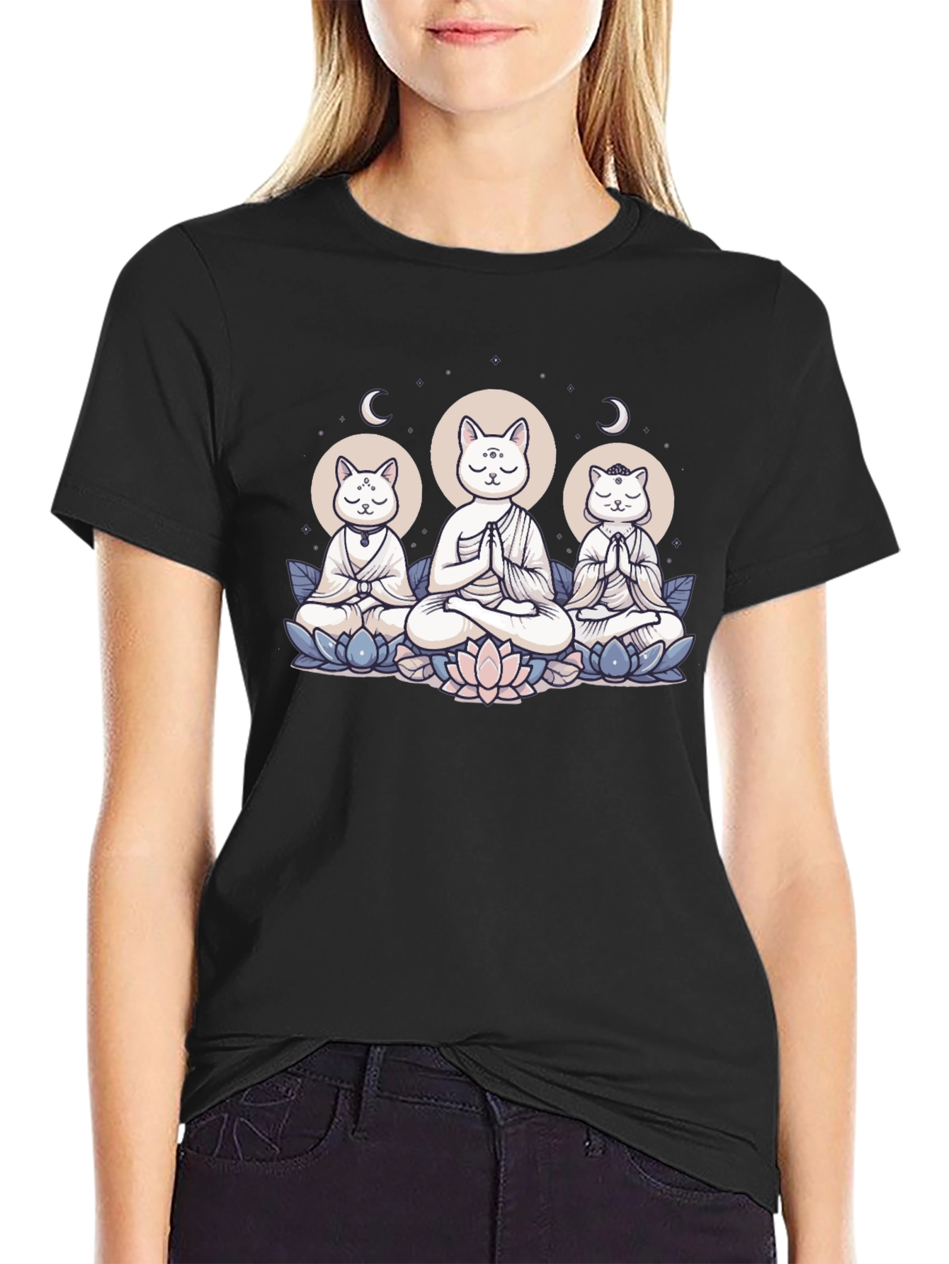 Meditating Cats T-Shirt - Zen Vibes
