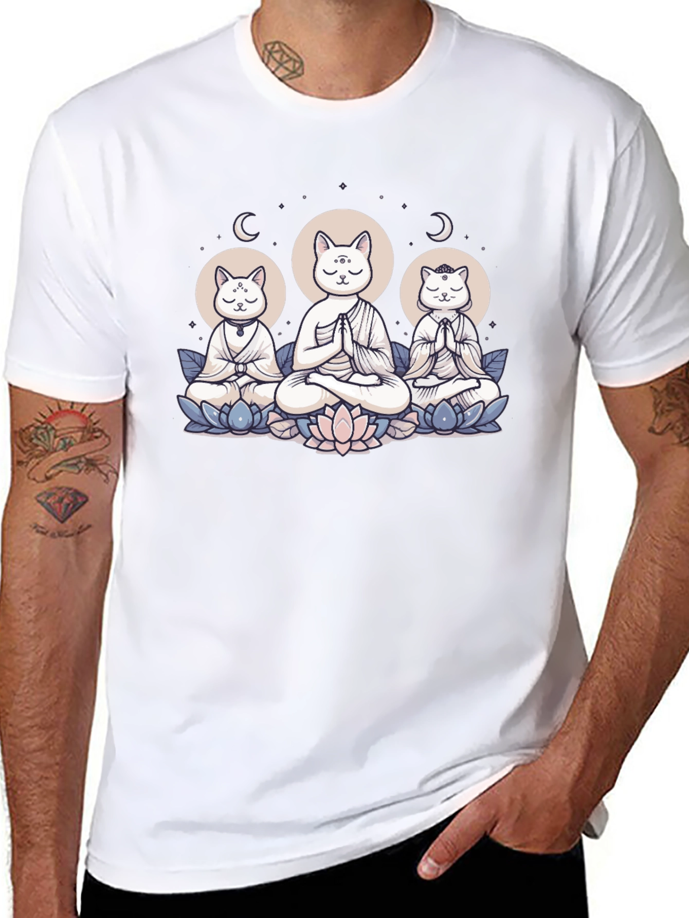 Meditating Cats T-Shirt - Zen Vibes