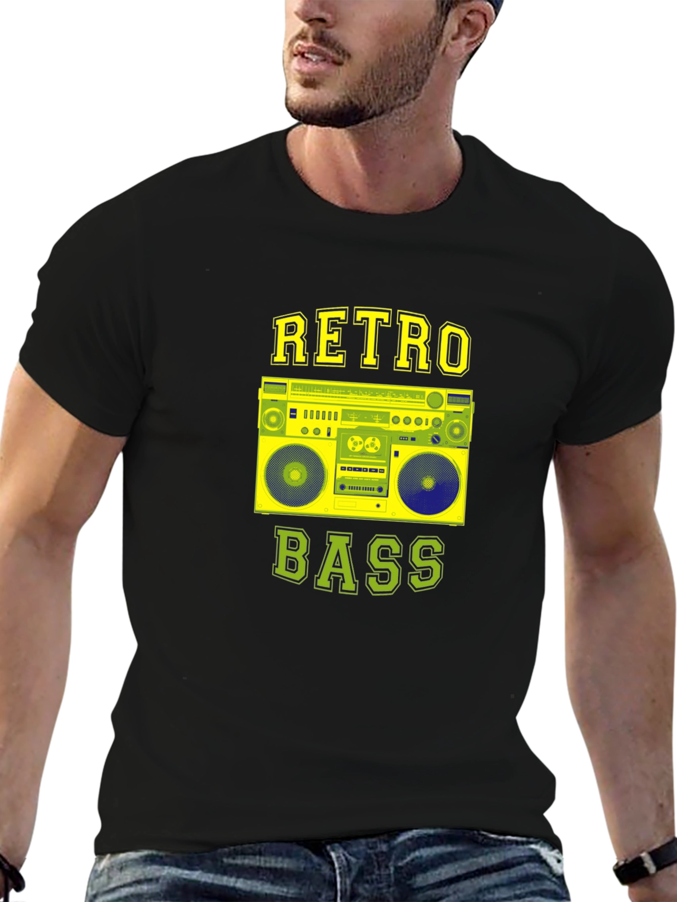 Retro Bass Graphic Tee - Boombox T-Shirt
