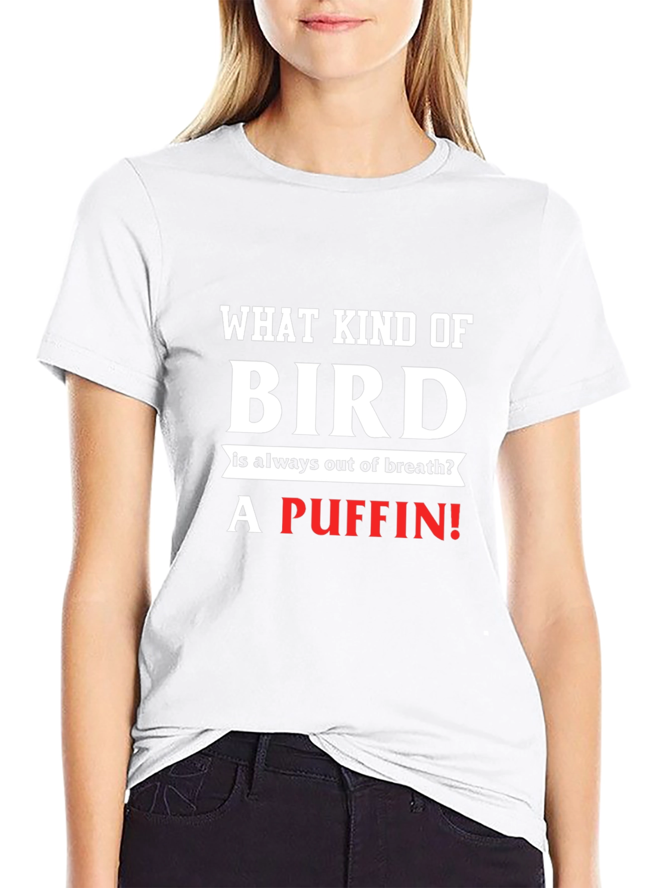 Funny Puffin Joke Black T-Shirt