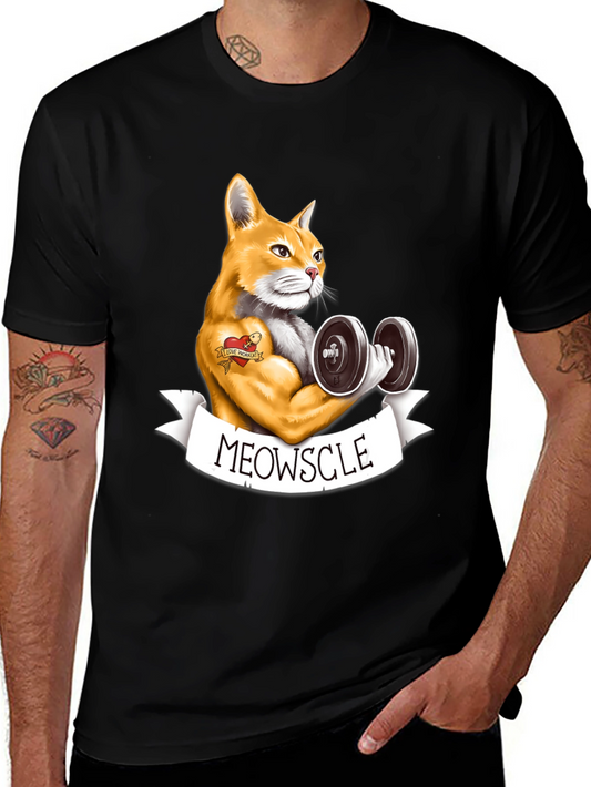 Meowscle Cat Workout T-Shirt - Funny Gym Tee