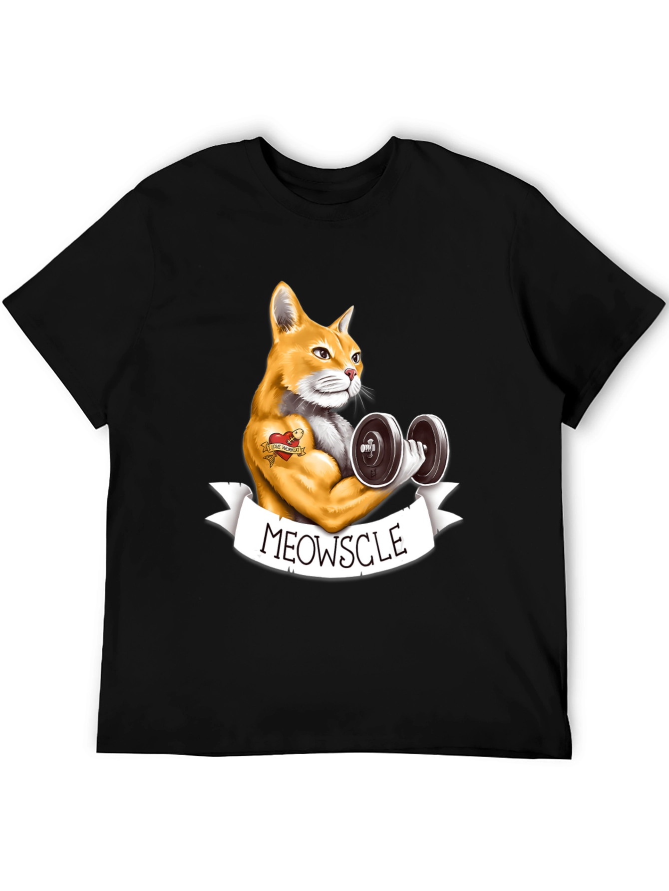 Meowscle Cat Workout T-Shirt - Funny Gym Tee