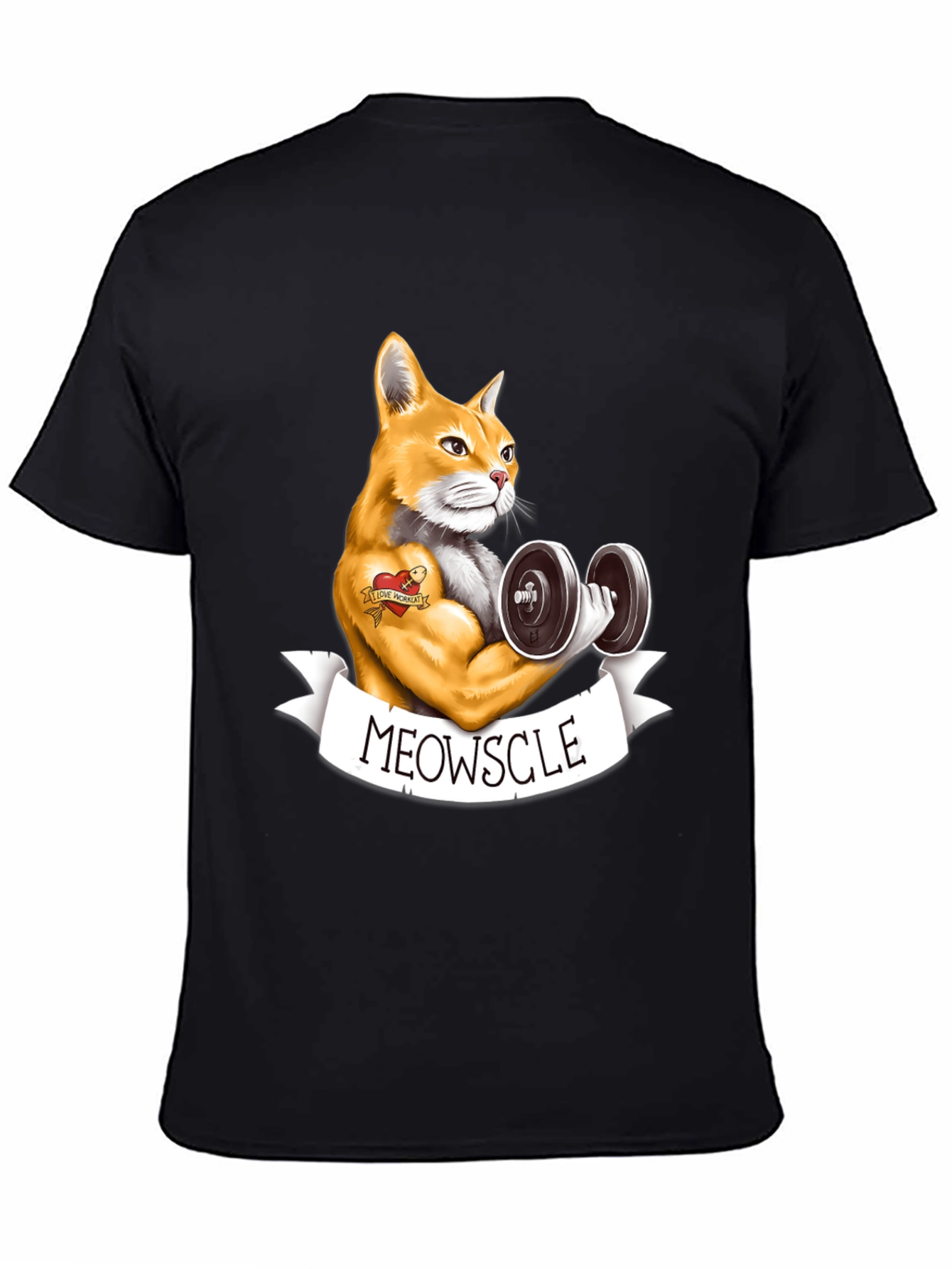 Meowscle Cat Workout T-Shirt - Funny Gym Tee