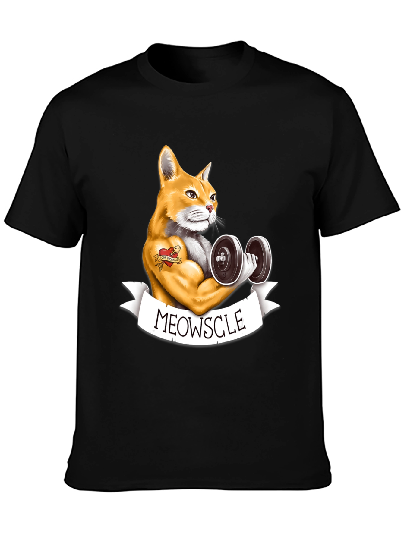 Meowscle Cat Workout T-Shirt - Funny Gym Tee