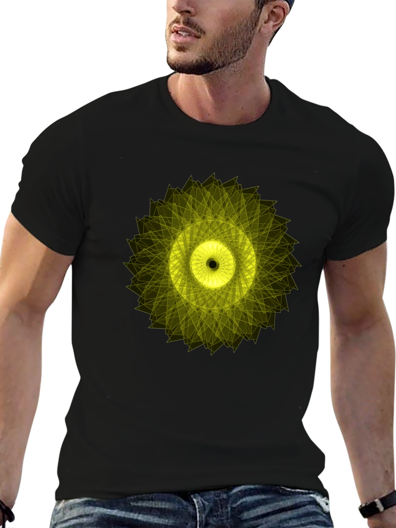 Geometric Circle Graphic Tee - Mens Black T-Shirt