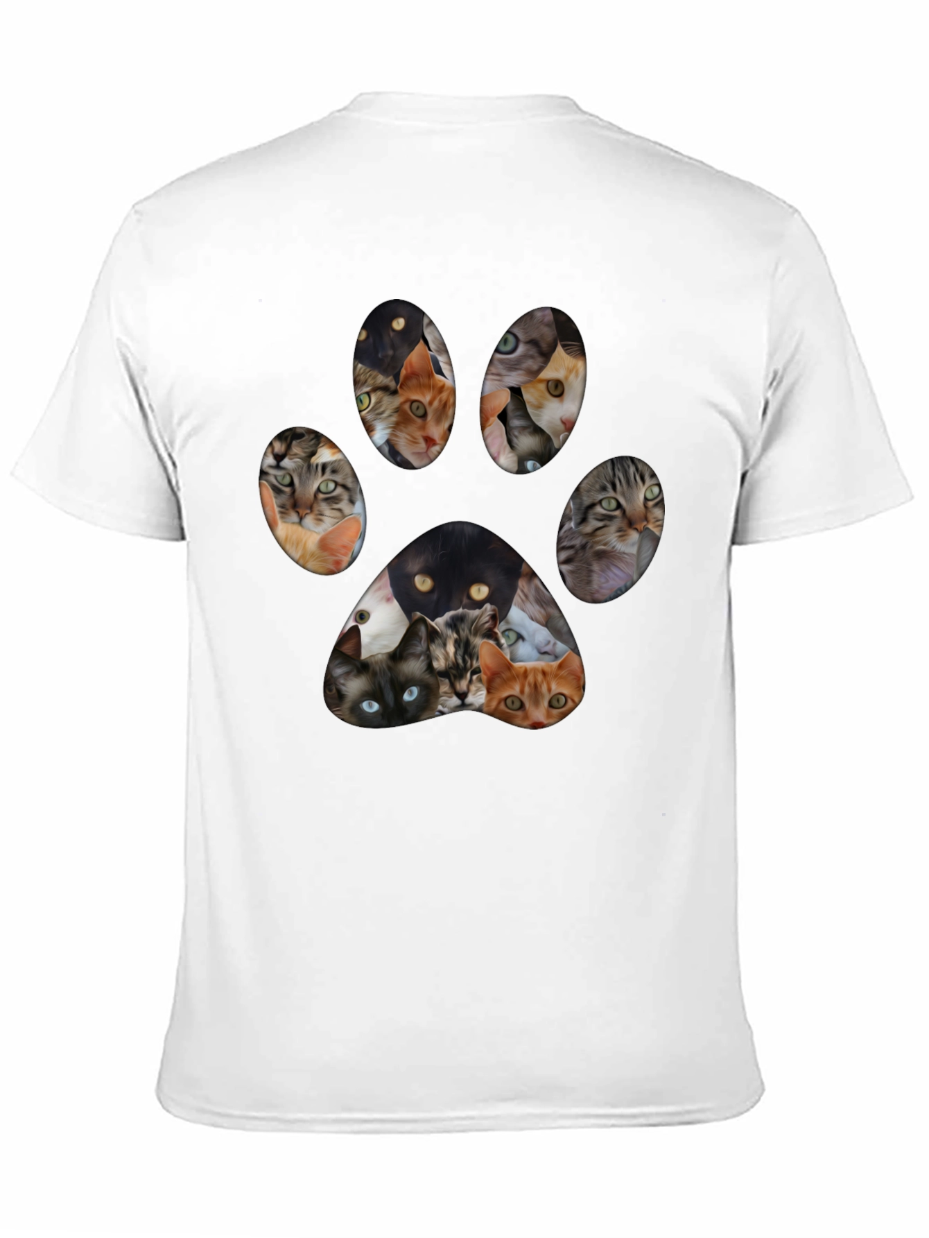 Cat Paw Print T-Shirt Fun Cat Lover Tee