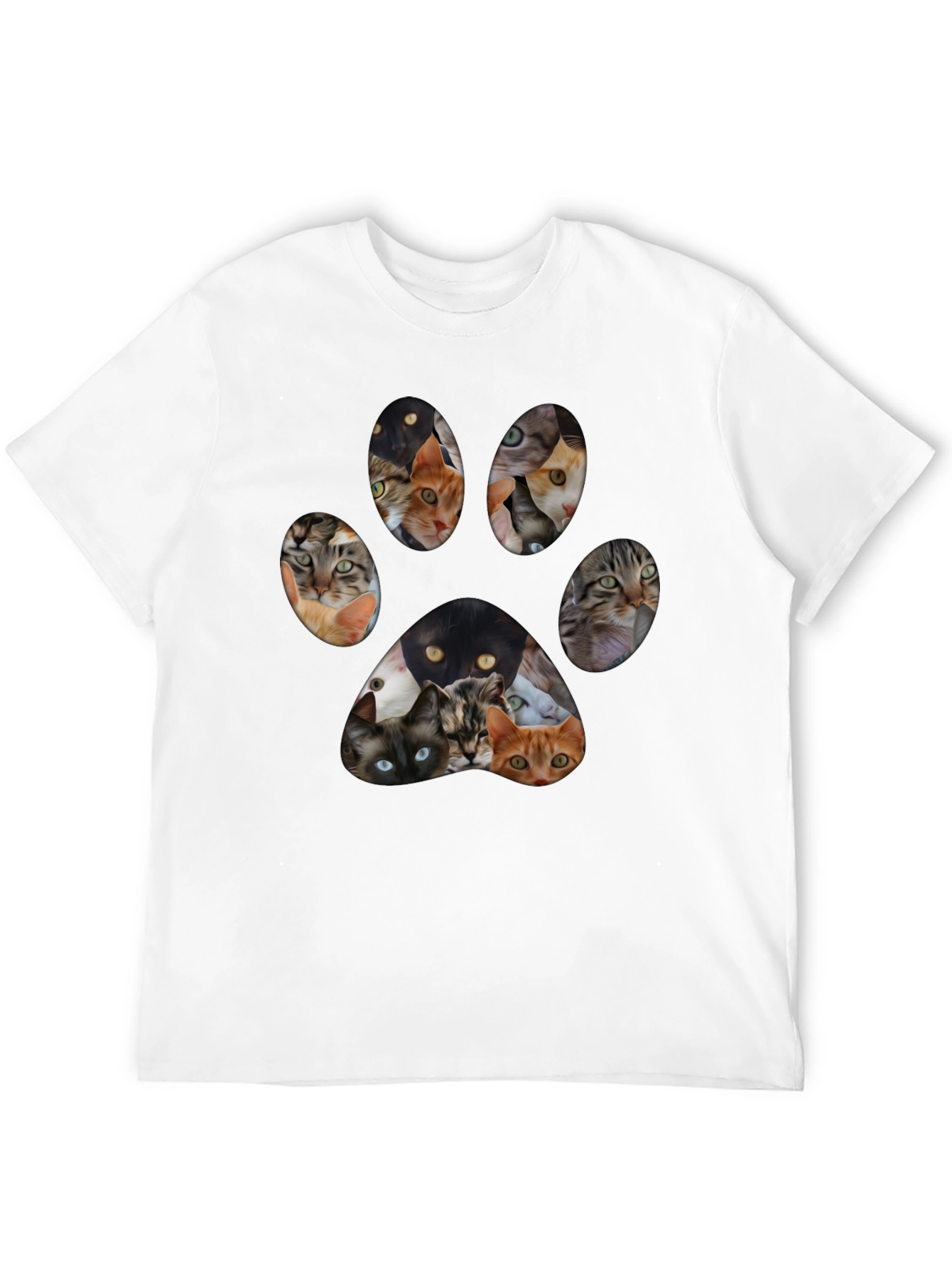 Cat Paw Print T-Shirt Fun Cat Lover Tee