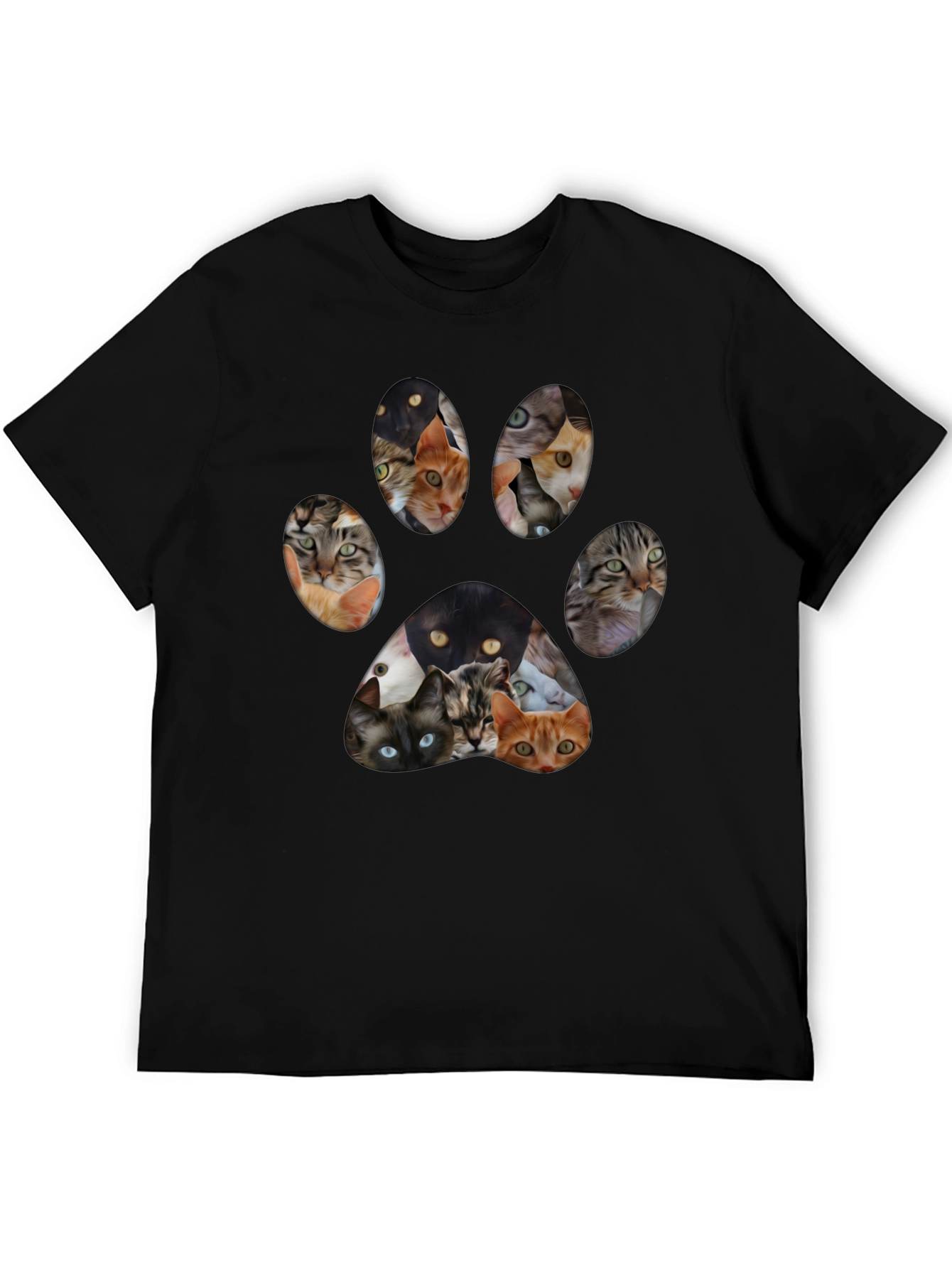 Cat Paw Print T-Shirt Fun Cat Lover Tee