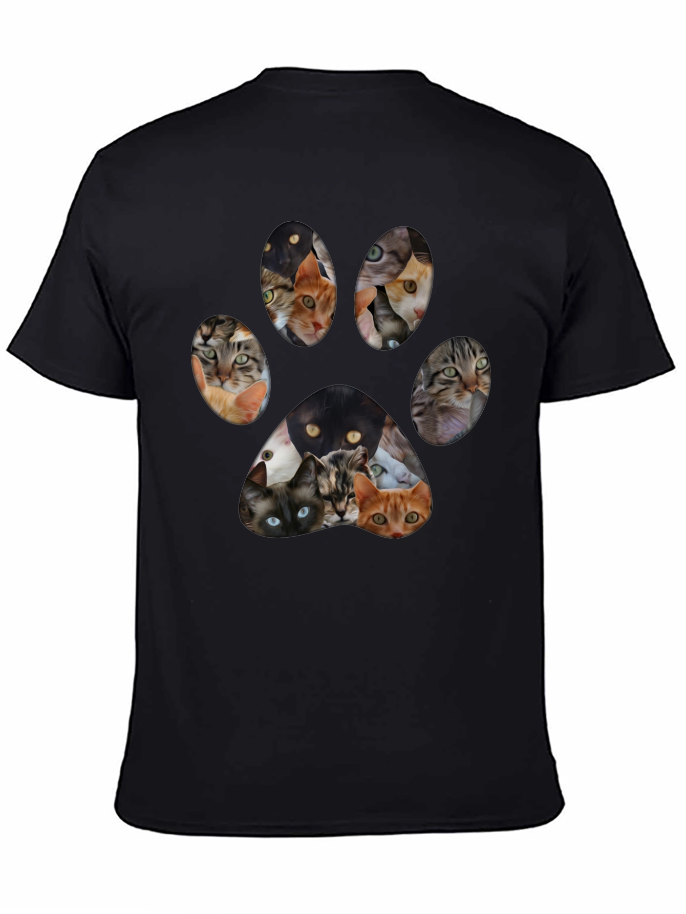 Cat Paw Print T-Shirt Fun Cat Lover Tee