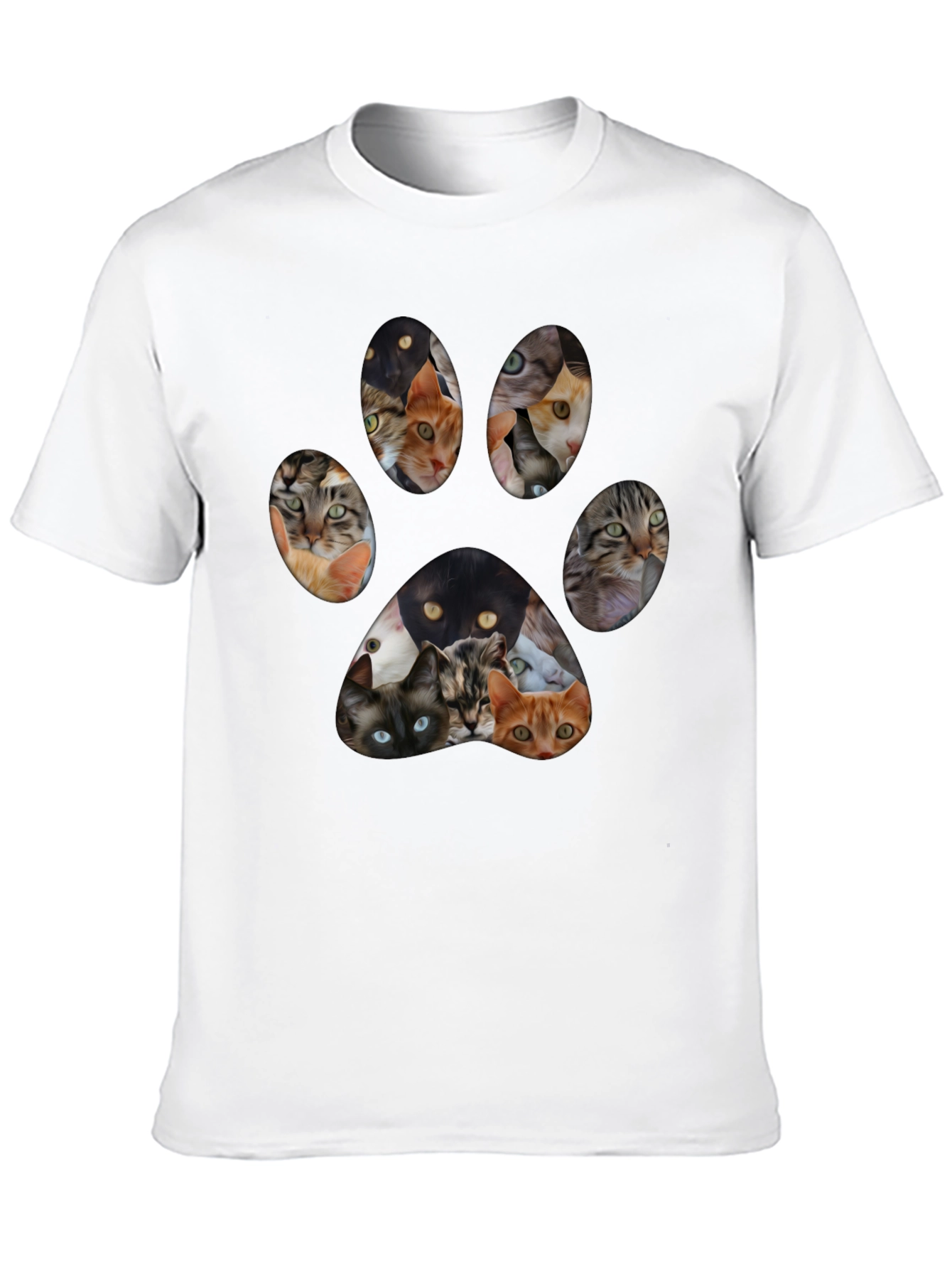 Cat Paw Print T-Shirt Fun Cat Lover Tee