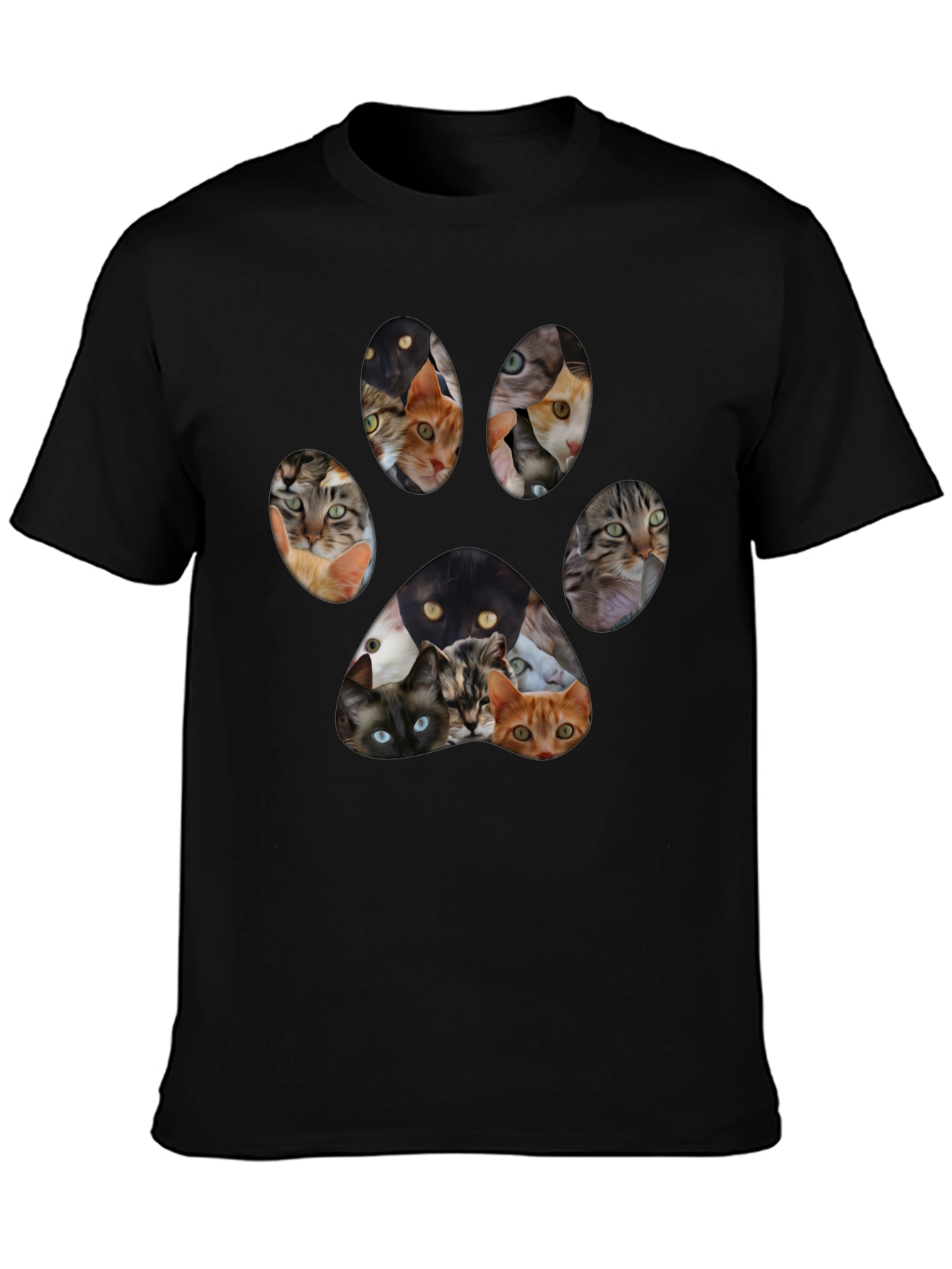 Cat Paw Print T-Shirt Fun Cat Lover Tee