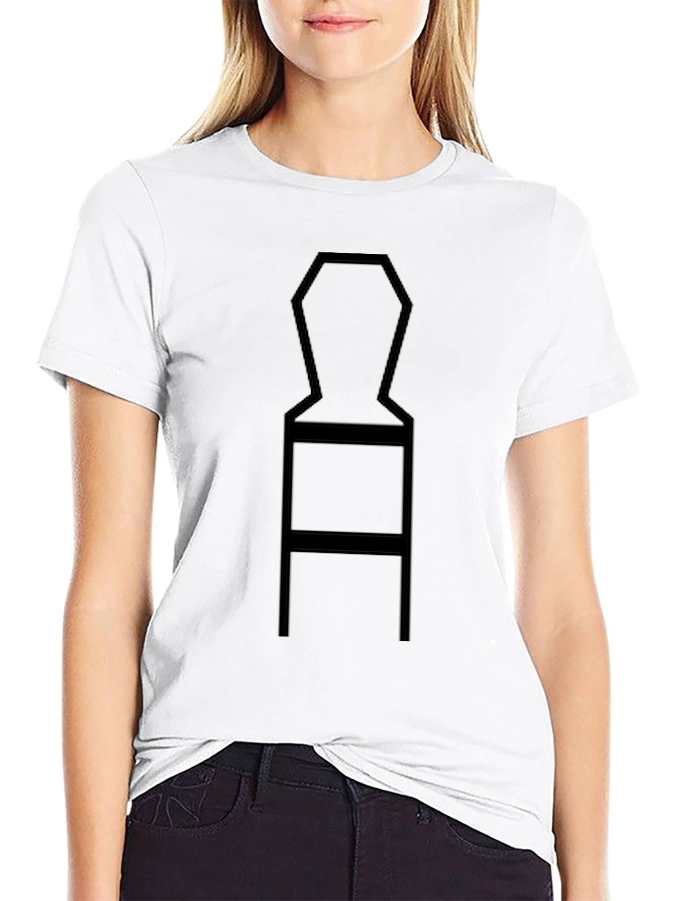 Geometric Chair Graphic Tee - Minimalist Style