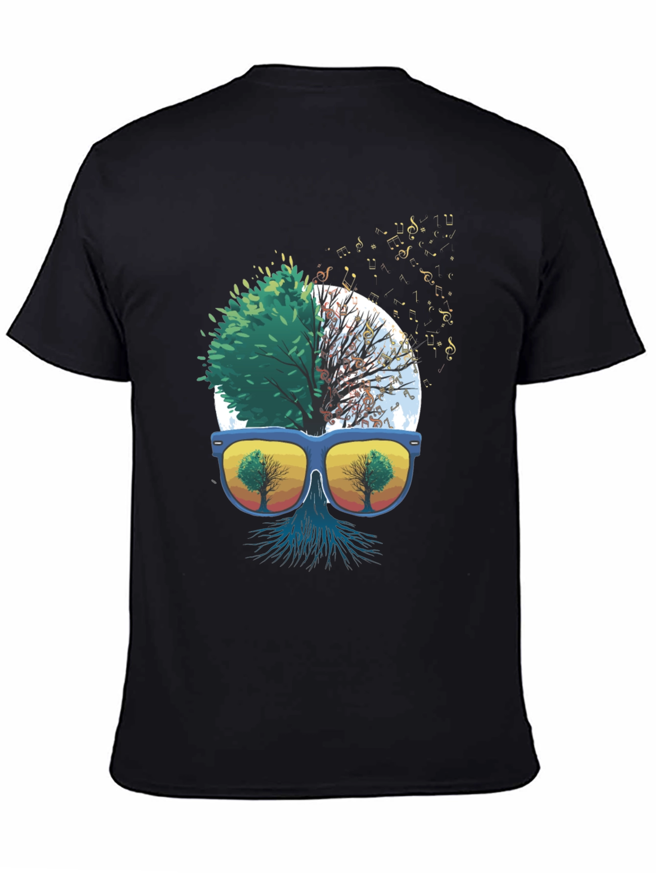 Nature Music T-Shirt - Half Tree Design