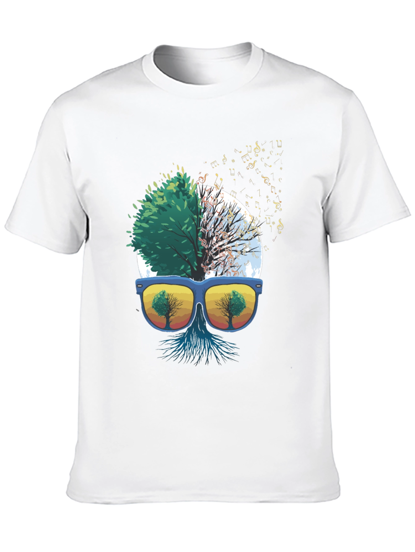Nature Music T-Shirt - Half Tree Design