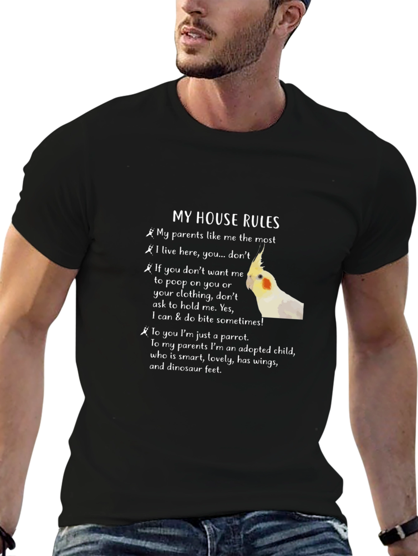 My House Rules Cockatiel T-Shirt