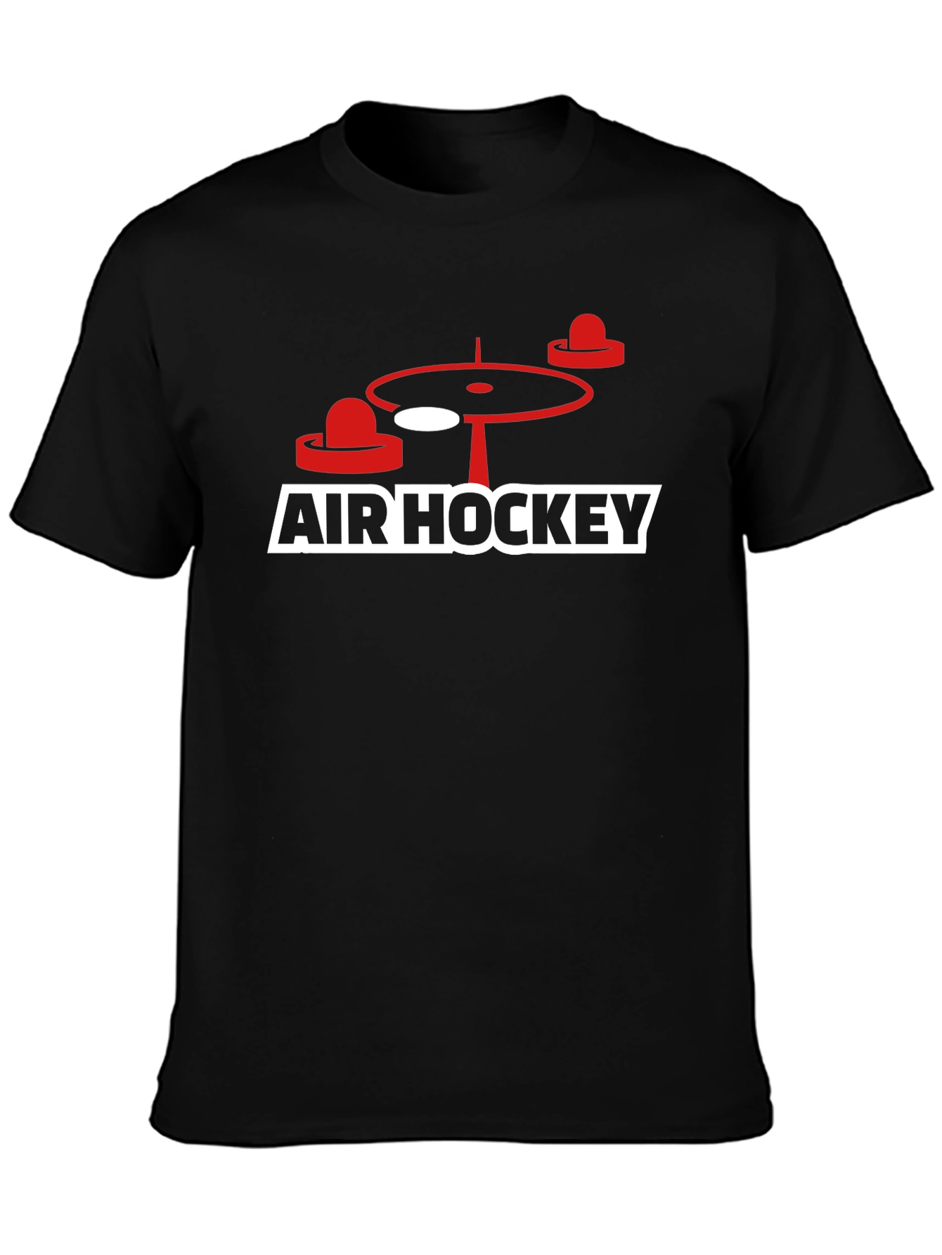Air Hockey Graphic Tee - Black Cotton Blend