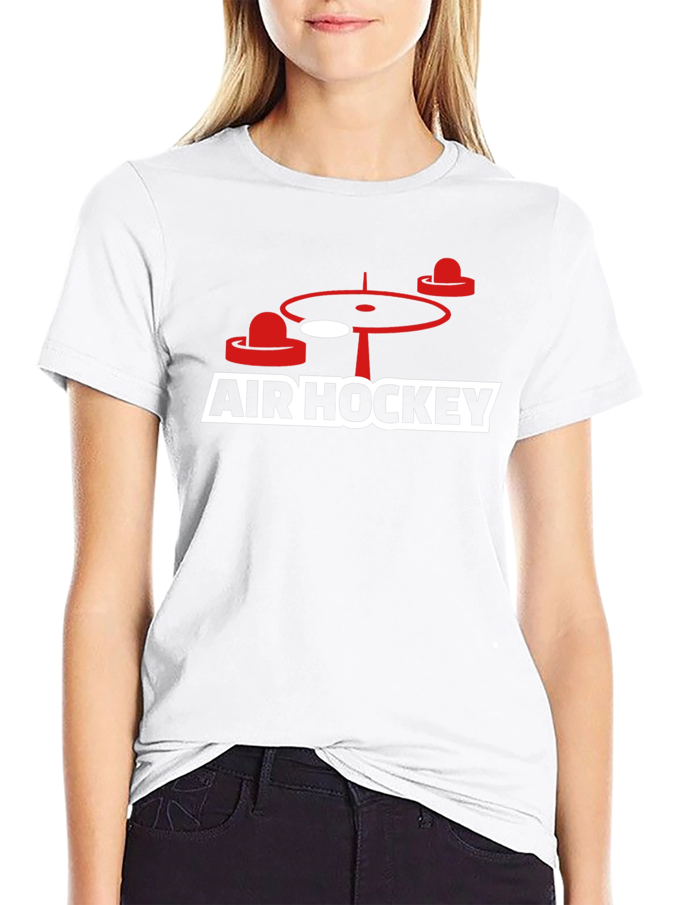 Air Hockey Graphic Tee - Black Cotton Blend