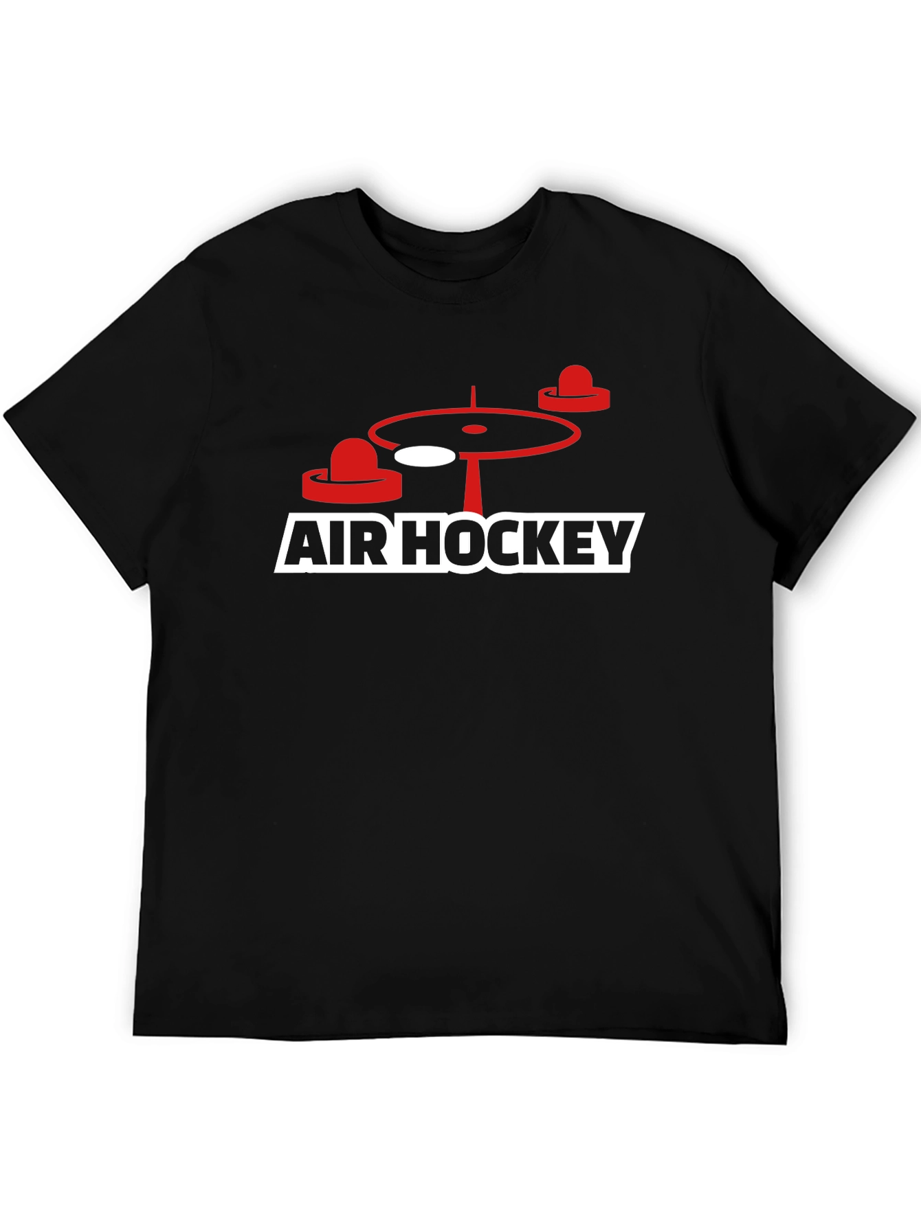 Air Hockey Graphic Tee - Black Cotton Blend