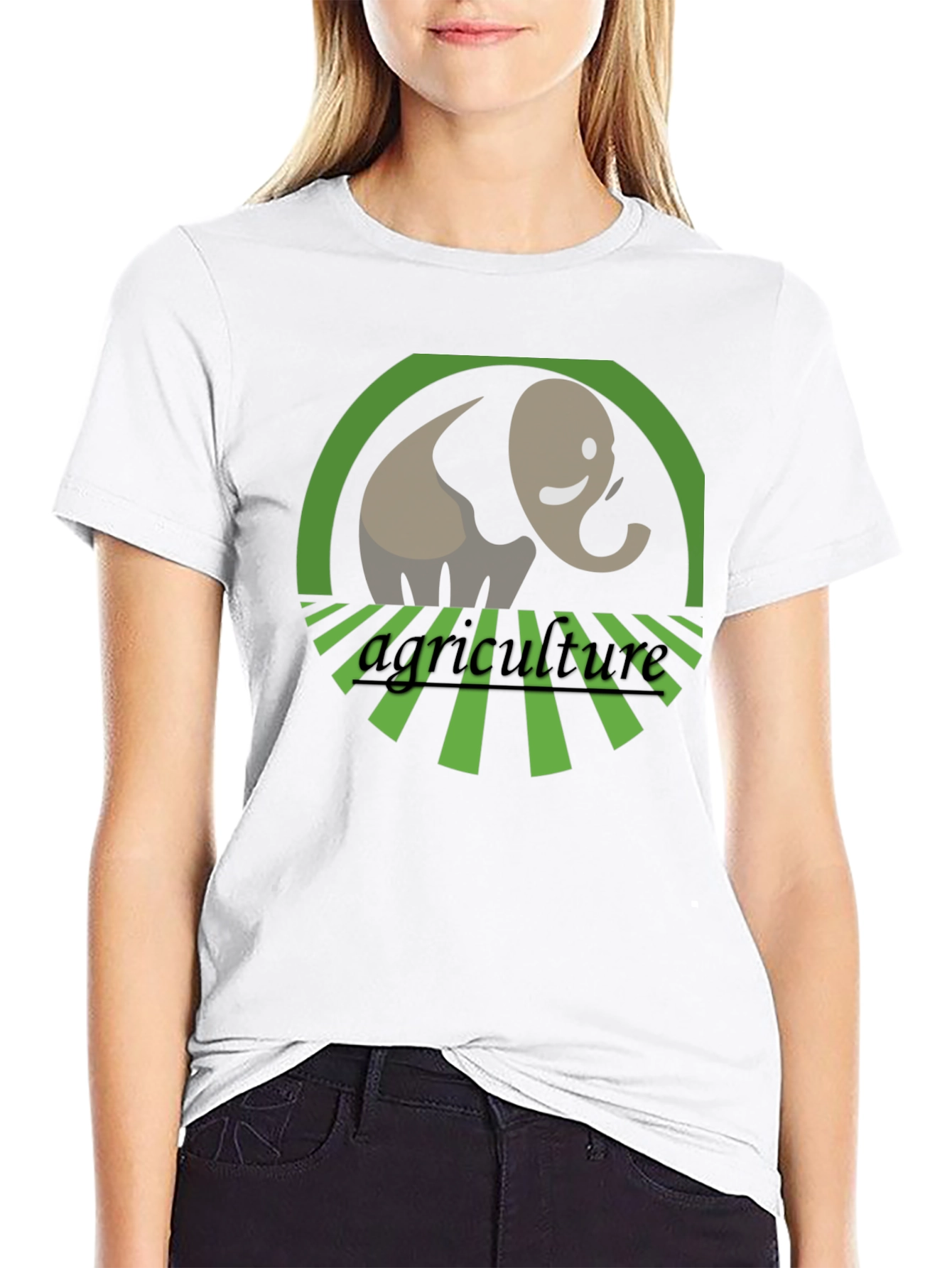 Agriculture Elephant Graphic Tee - Black Cotton Blend