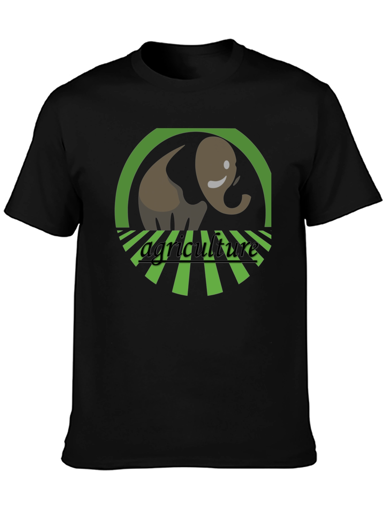 Agriculture Elephant Graphic Tee - Black Cotton Blend